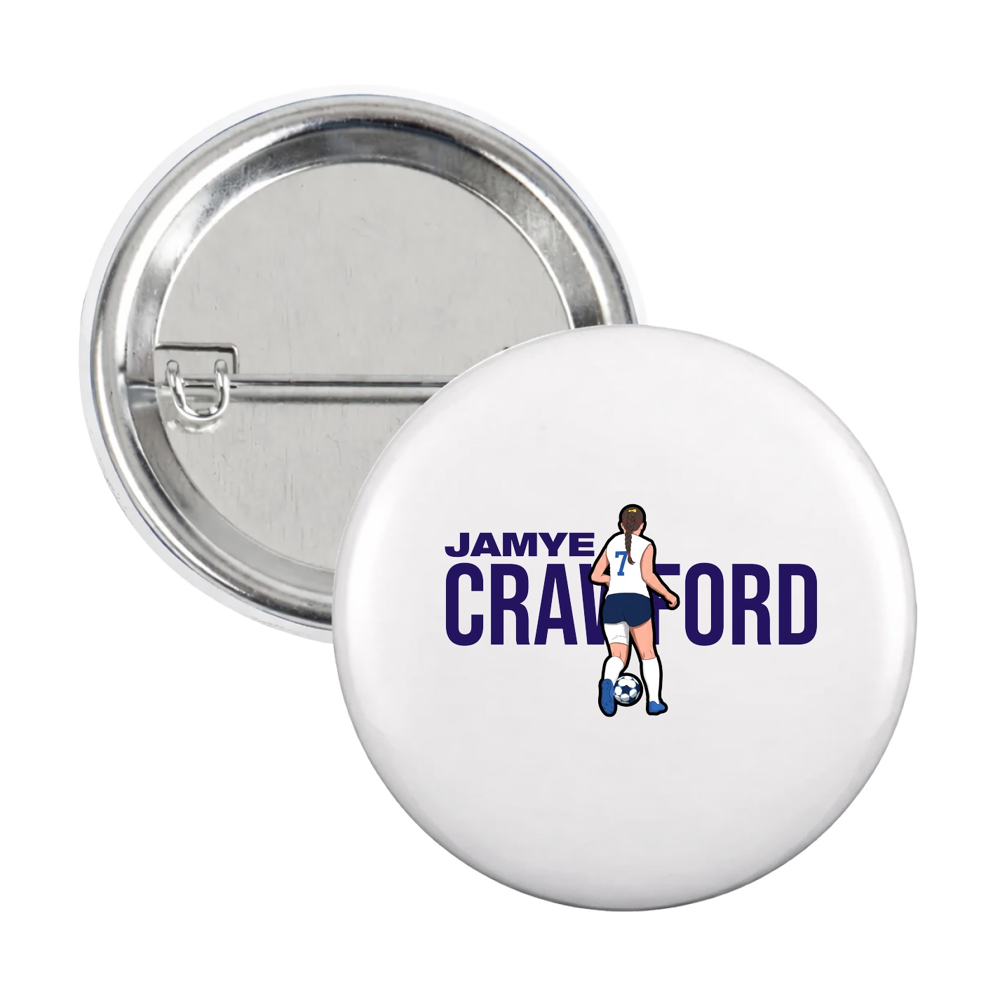 Game Day Button — Player Name in White