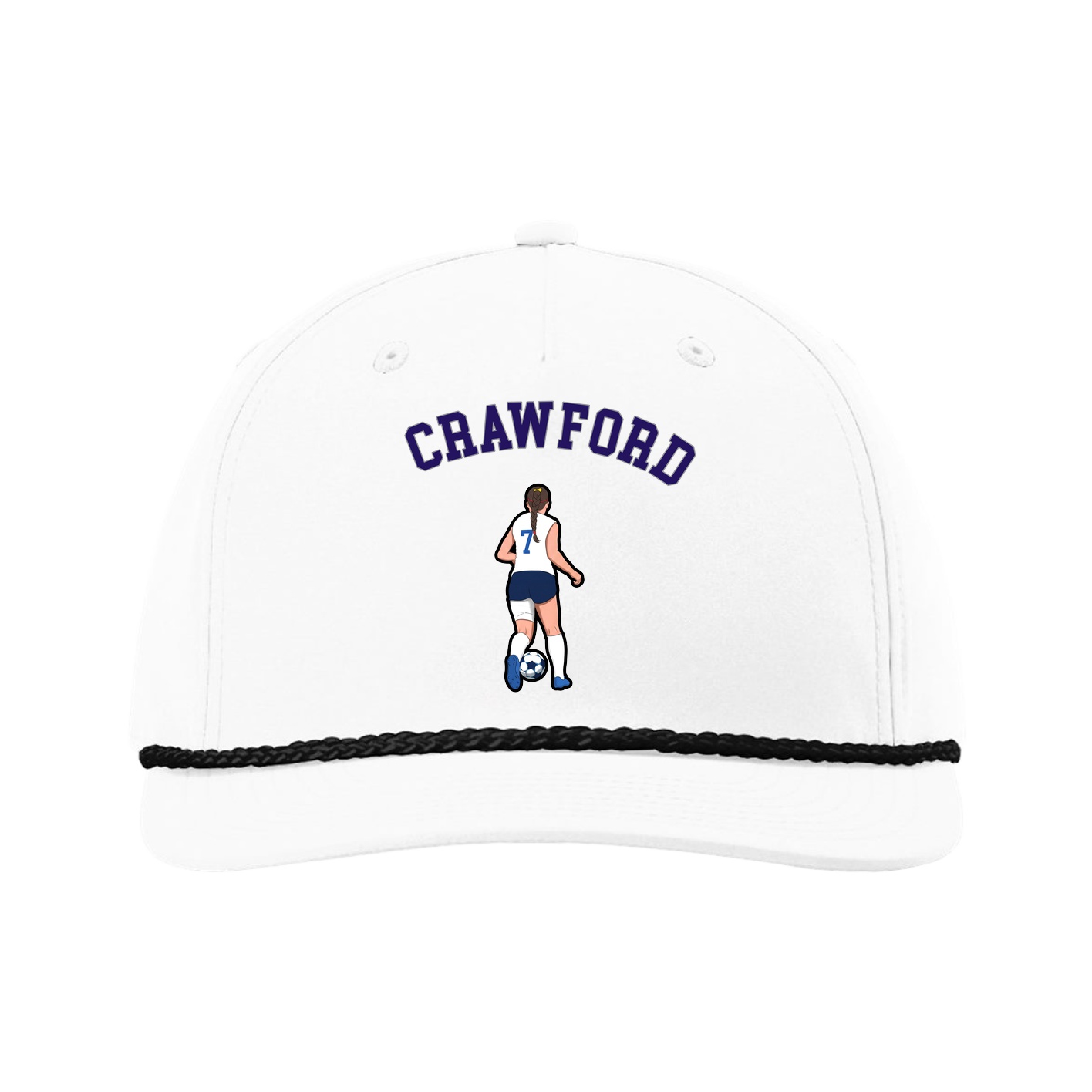 Five-Panel Classic Rope Cap — Shirsey Arch in White