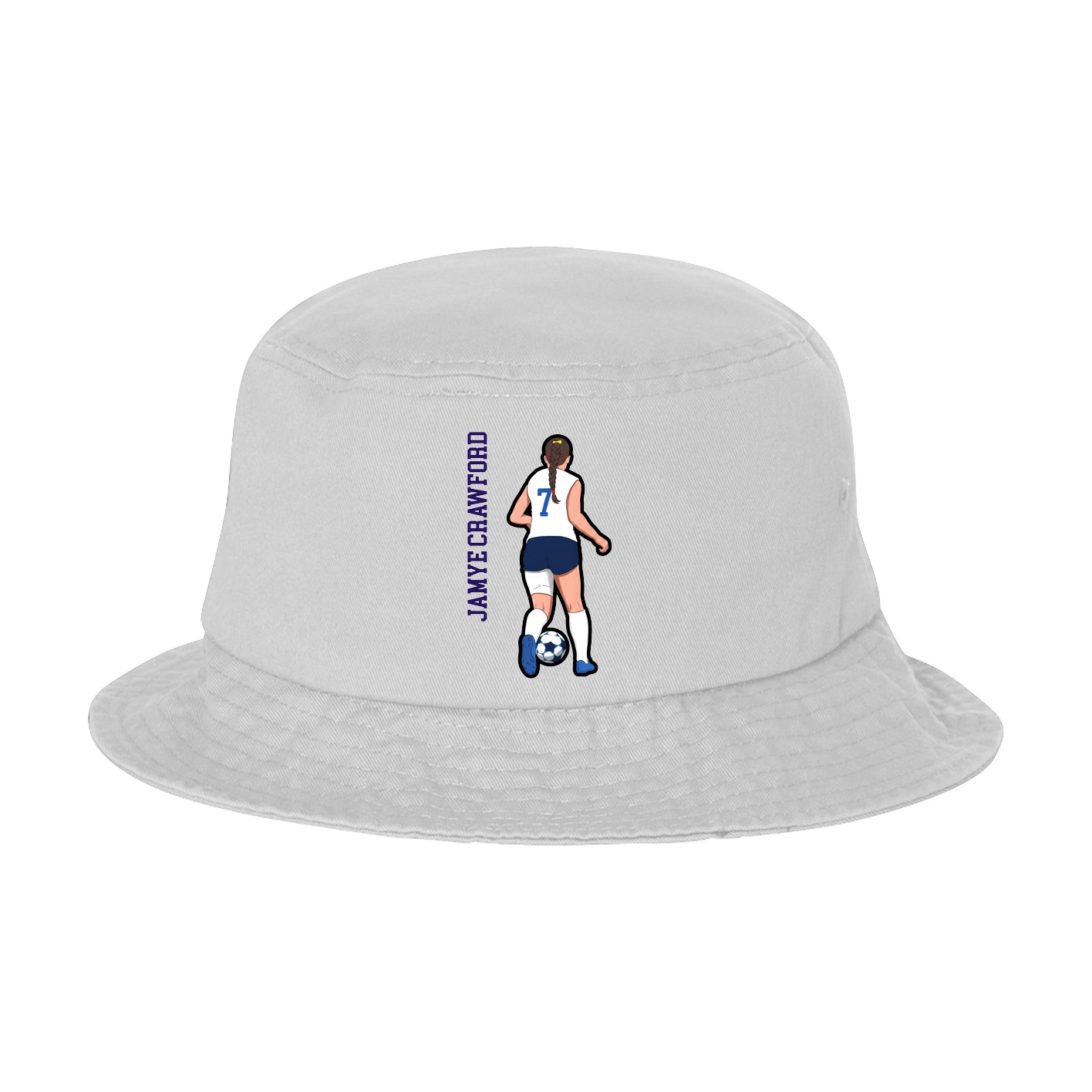 Bucket Cap — Name Vertical in White