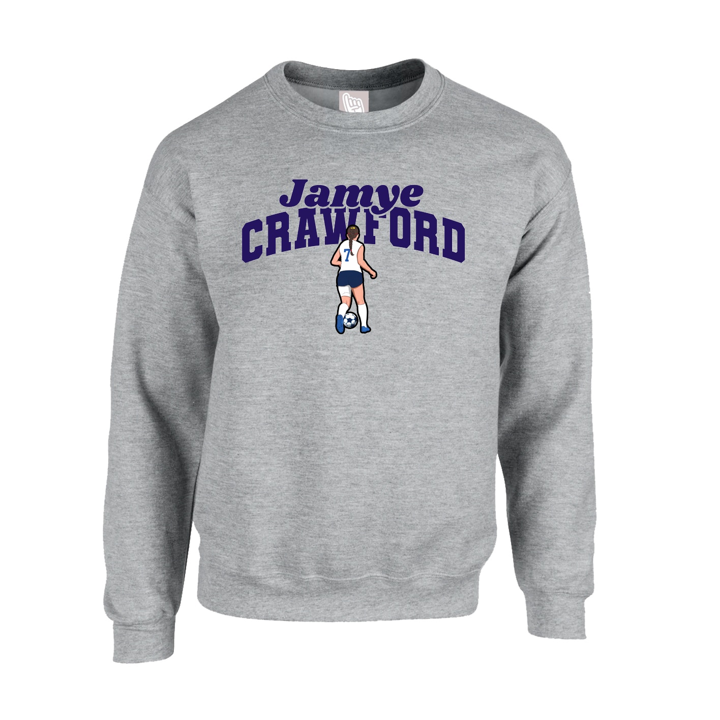 Fleece Crew — Signature Arch in Grey