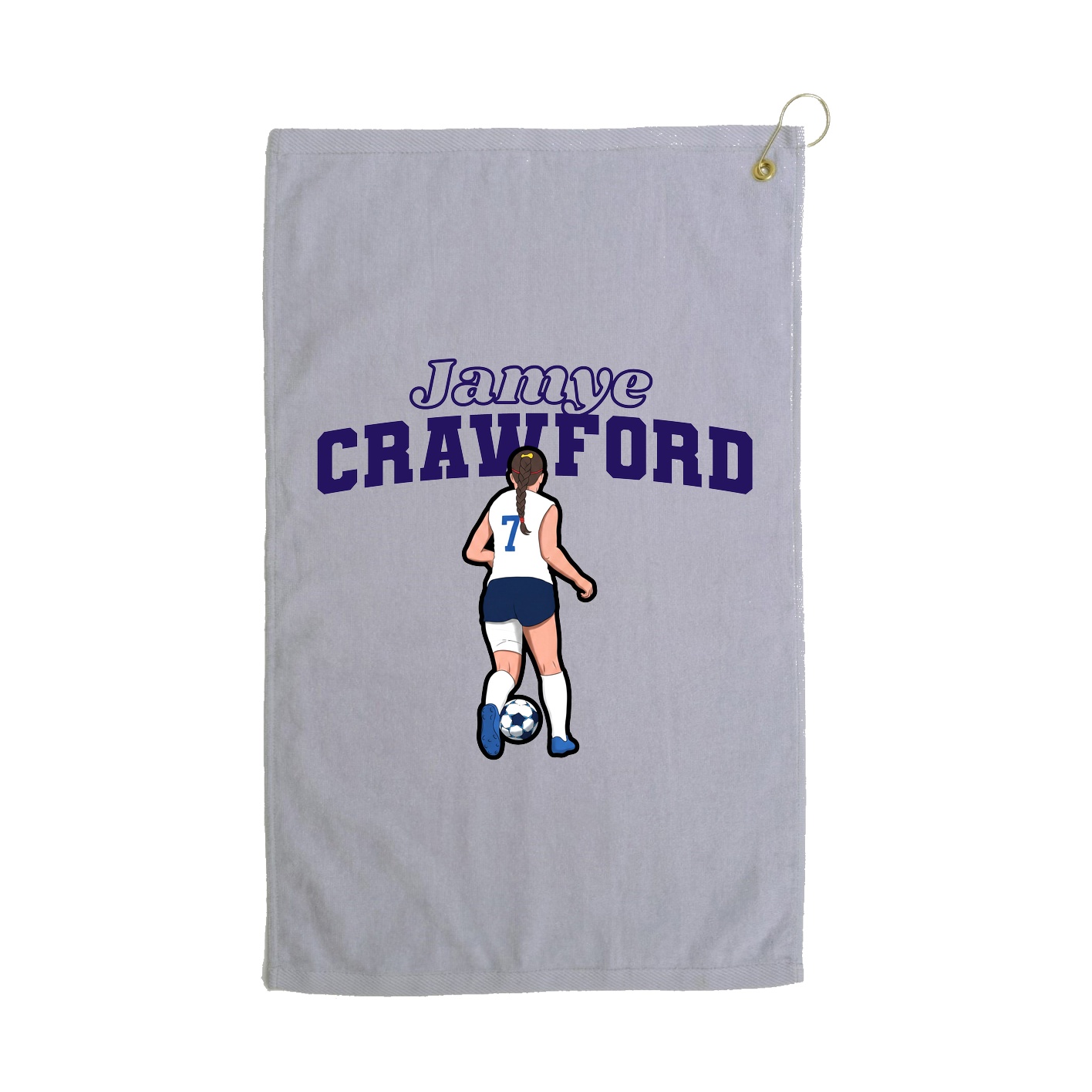 Golf Towel — Name Arch in Grey