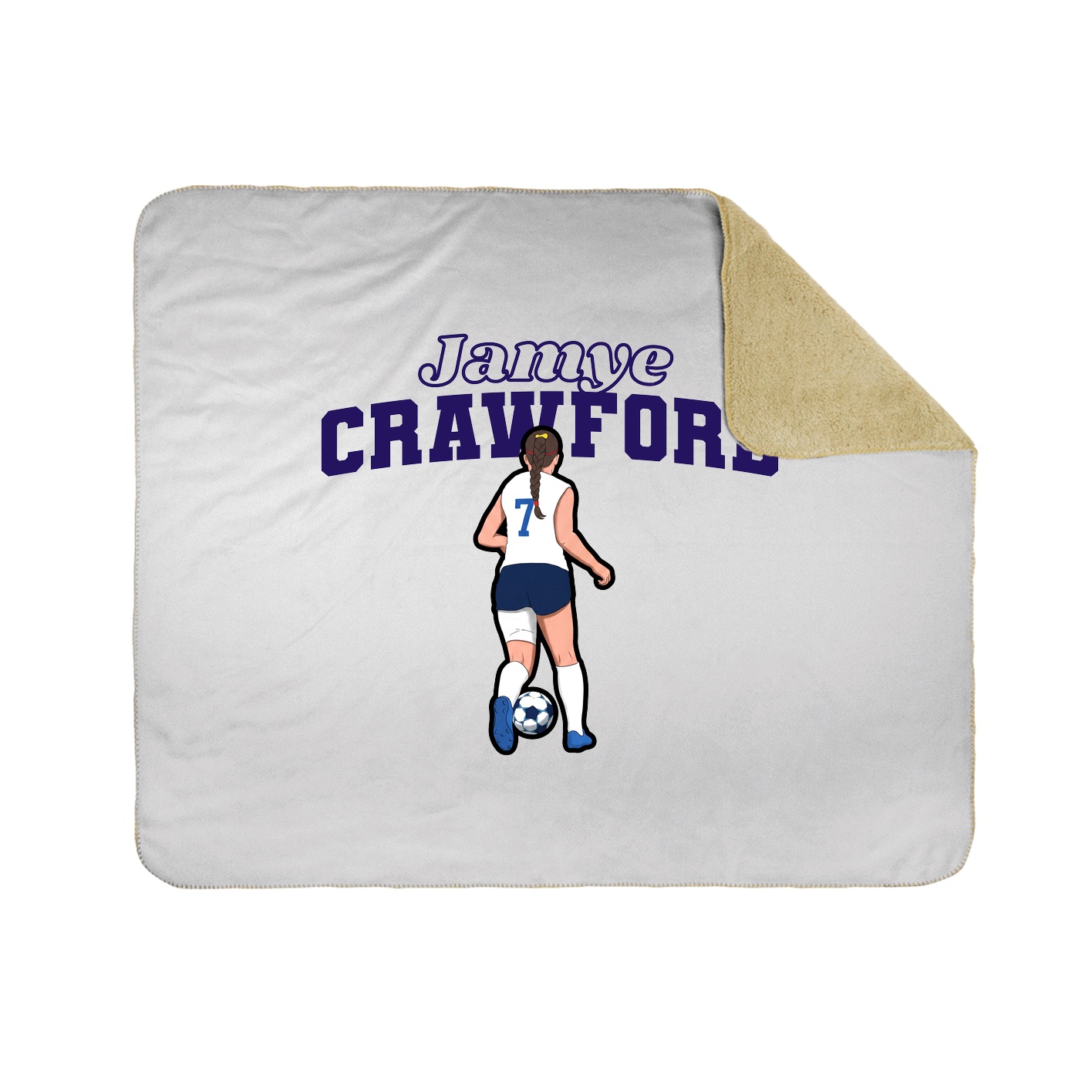 Throw Blanket — Name Arch in White