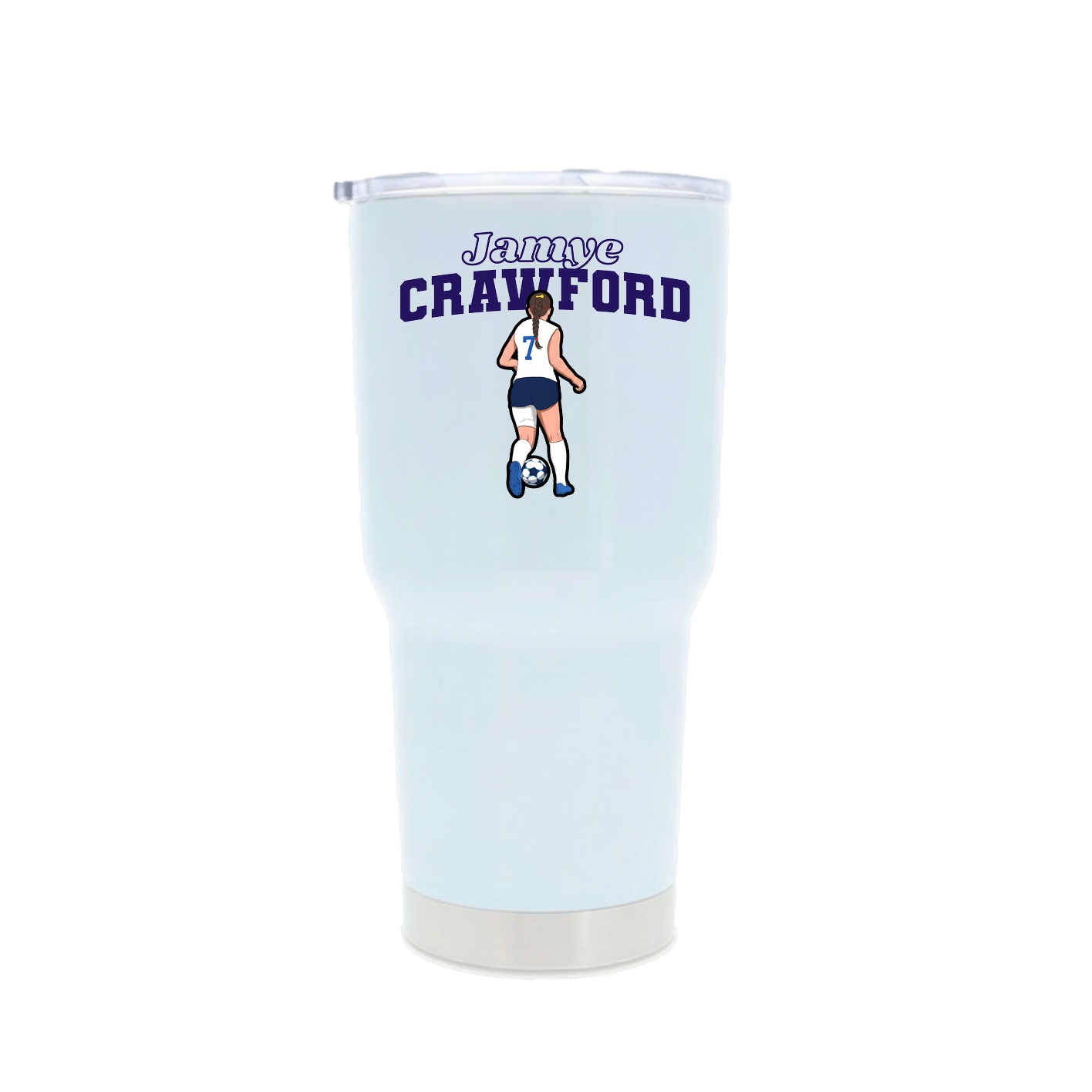 30oz Stainless Steel Tumbler — Name Arch in White