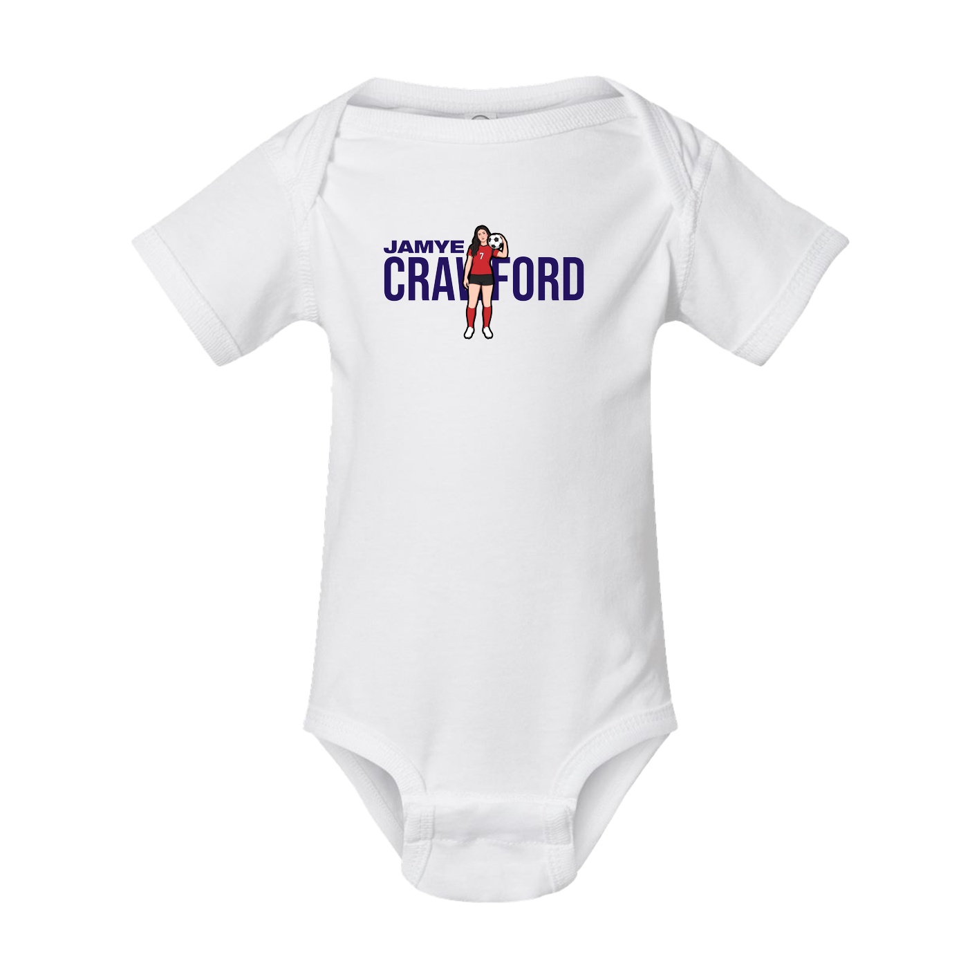 Baby Onesie — Player Name in White