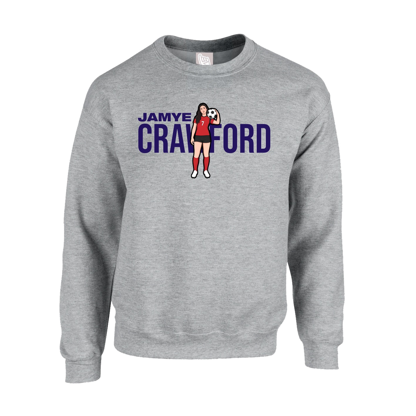 Fleece Crew — Player Name in Grey