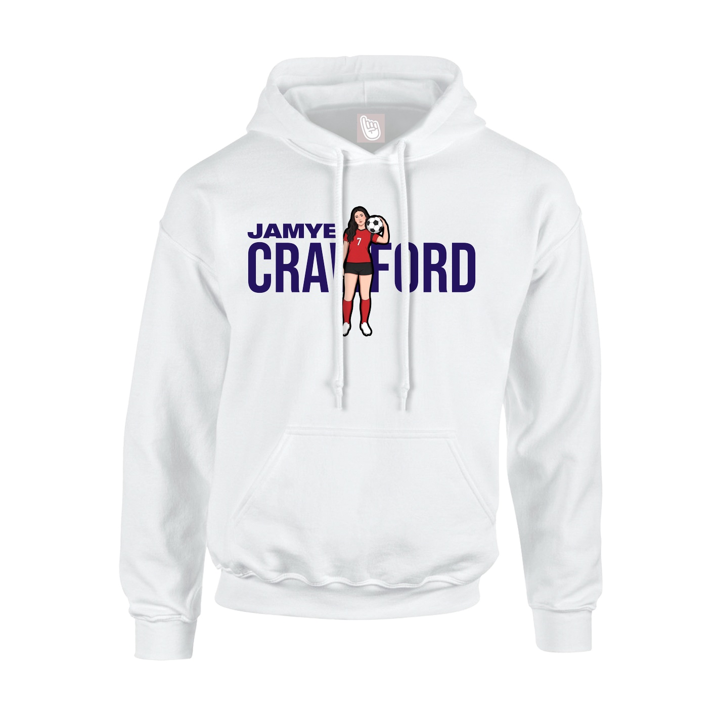 Youth Hoodie — Player Name in White