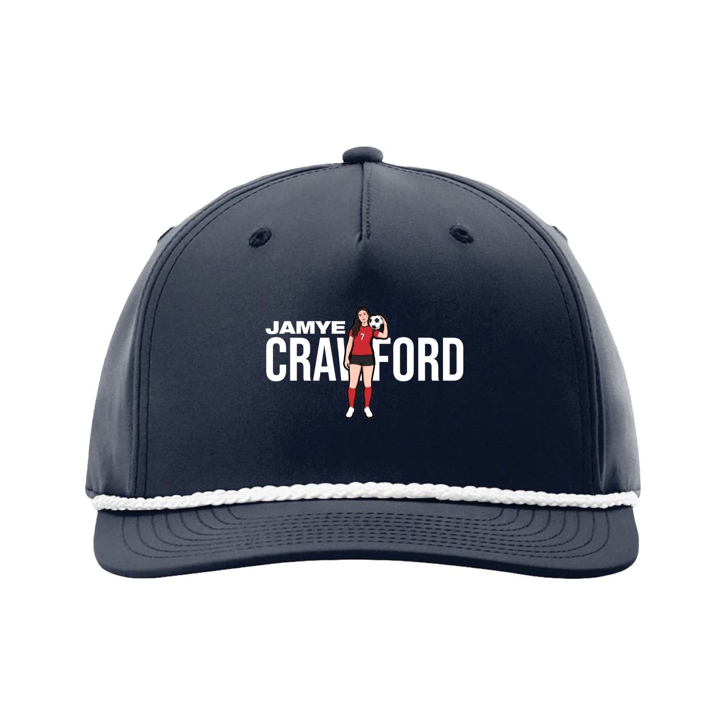 Five-Panel Classic Rope Cap — Player Name in Navy