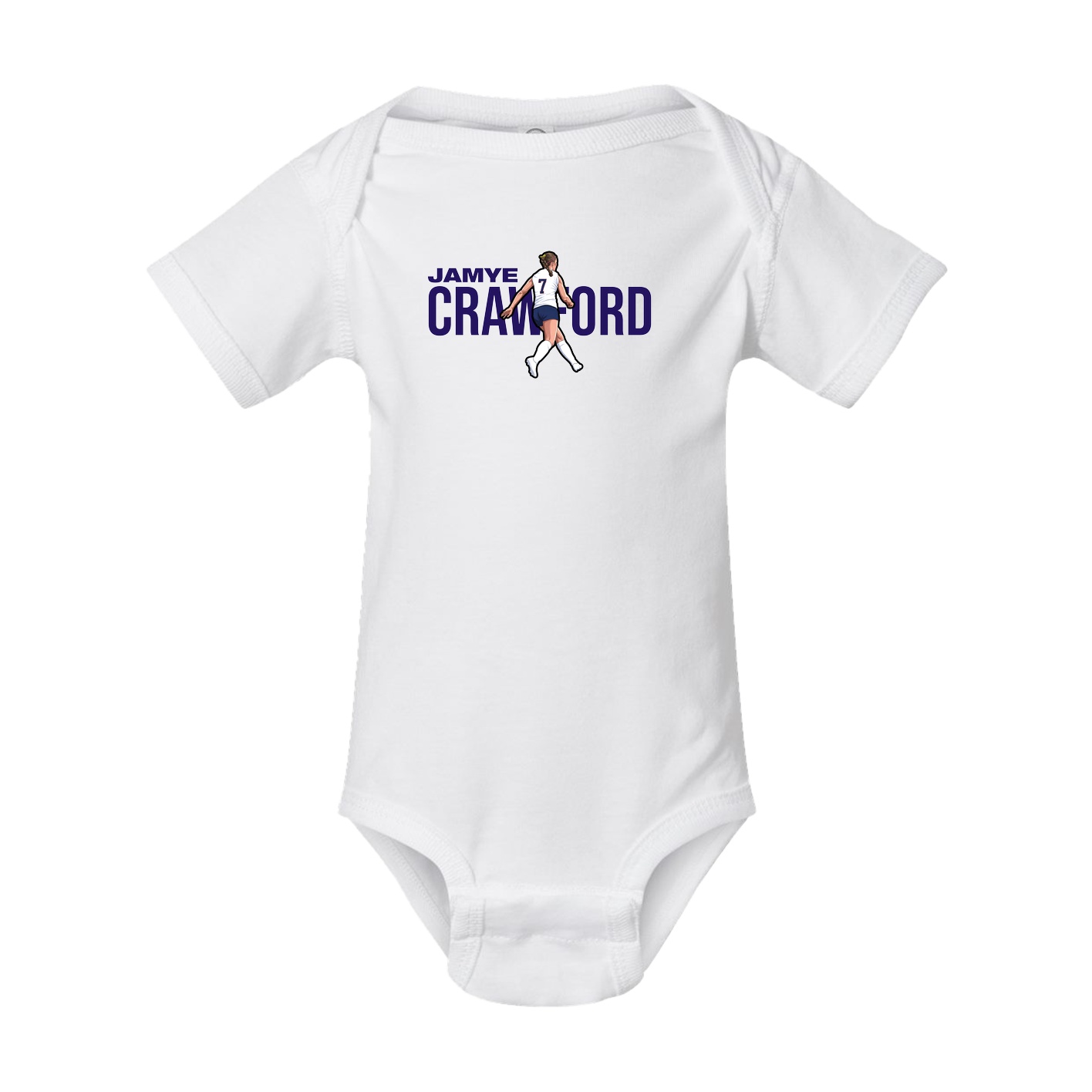 Baby Onesie — Player Name in White