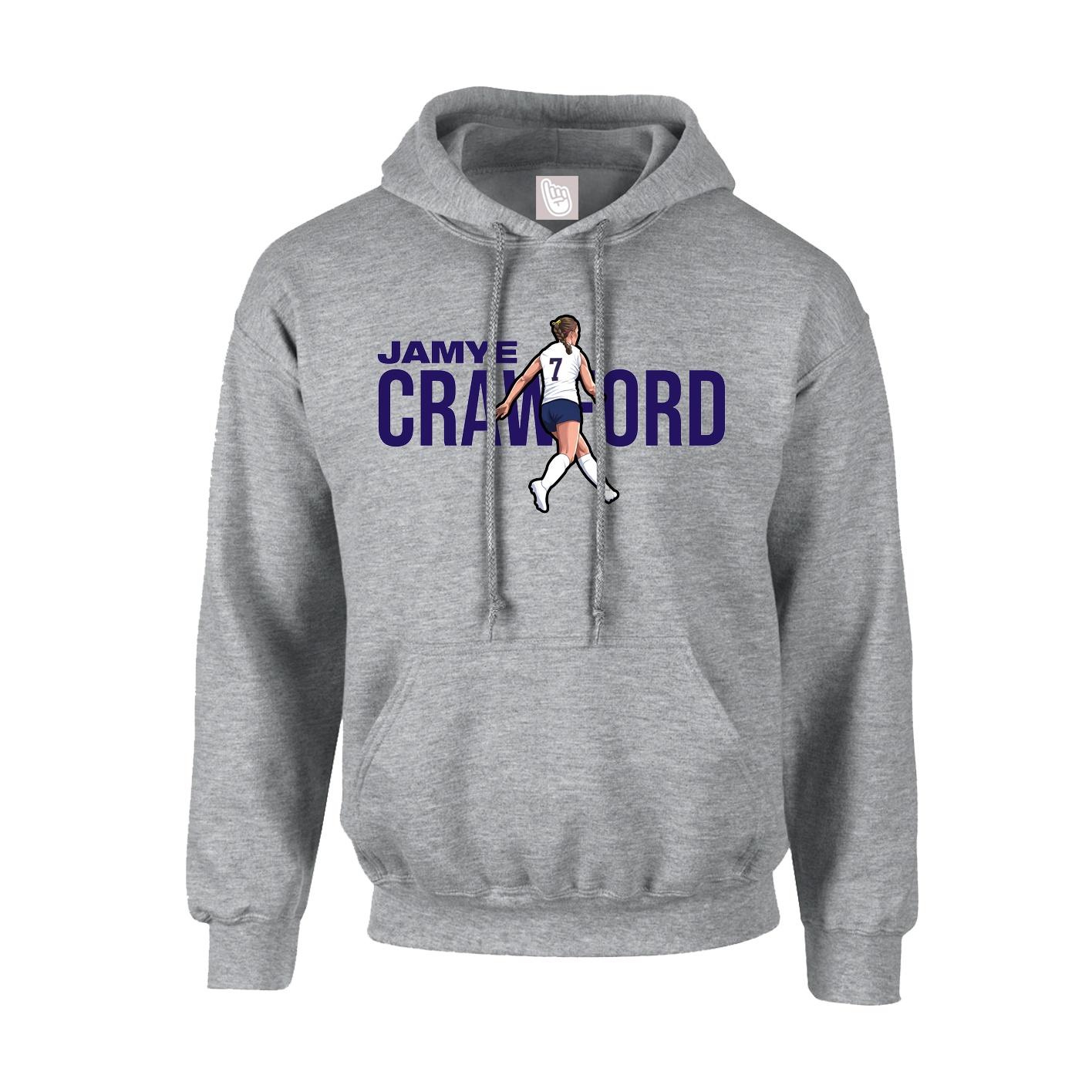 Hoodie — Player Name in Grey