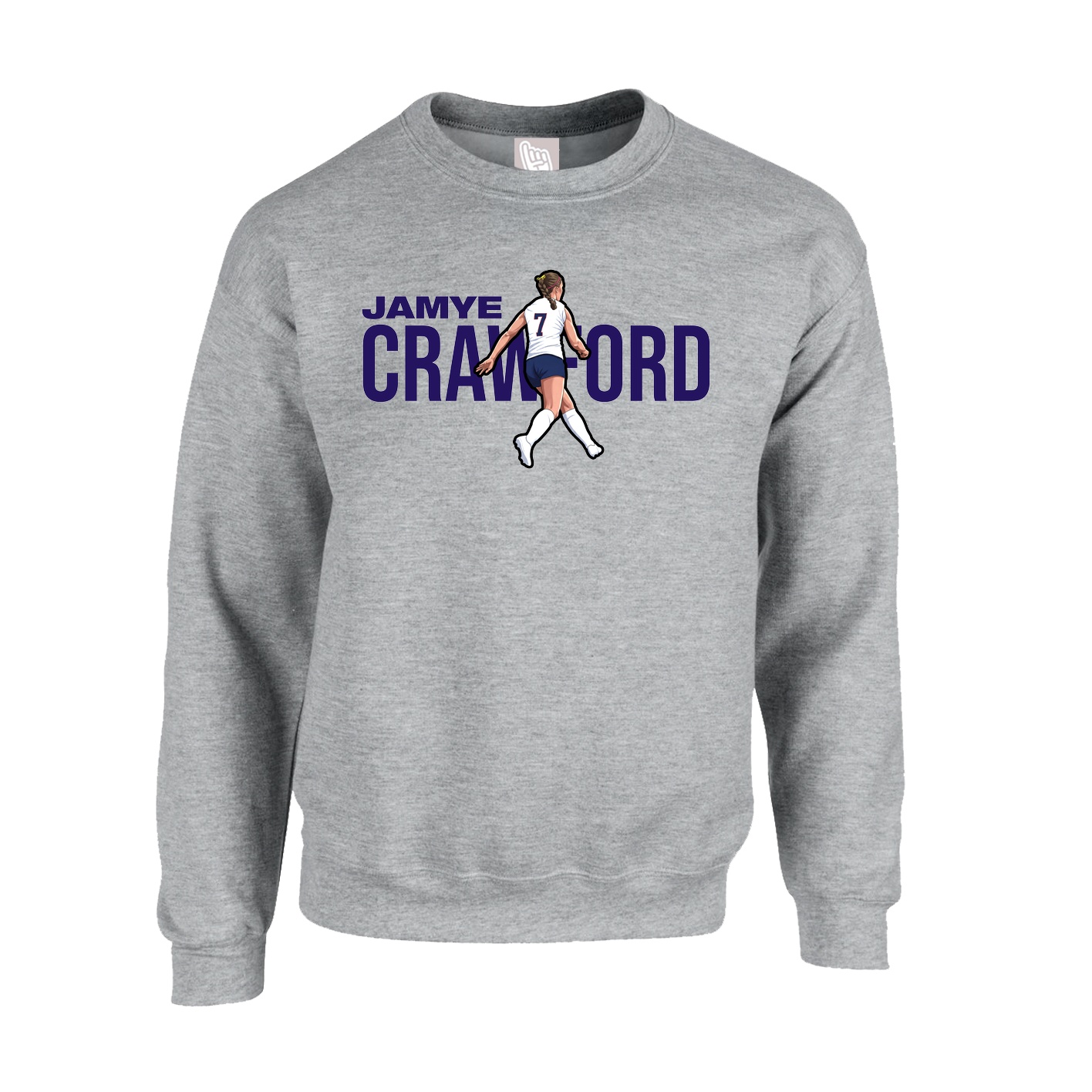 Fleece Crew — Player Name in Grey