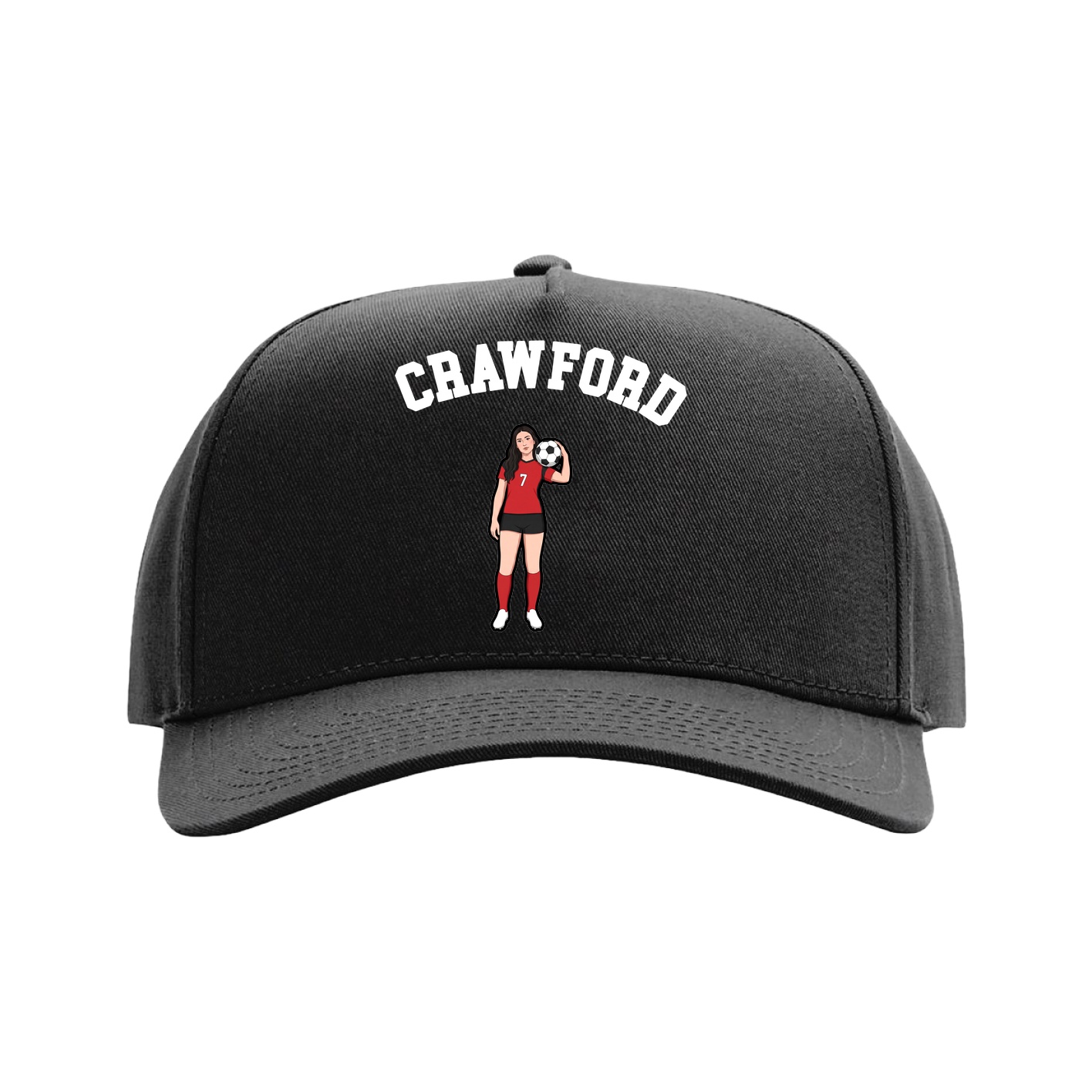 Full Fabric Five-Panel Champ Cap — Shirsey Arch in Black