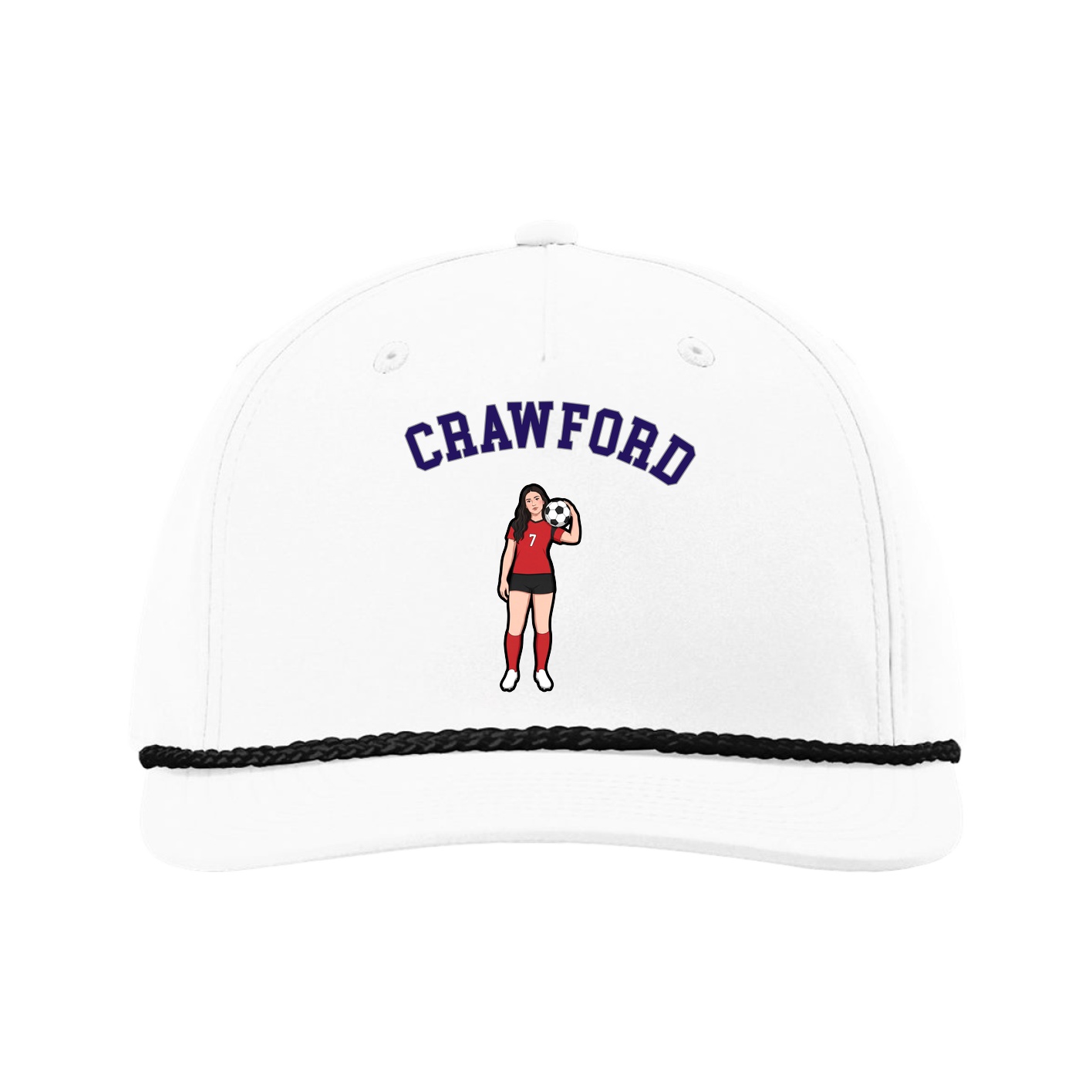Five-Panel Classic Rope Cap — Shirsey Arch in White