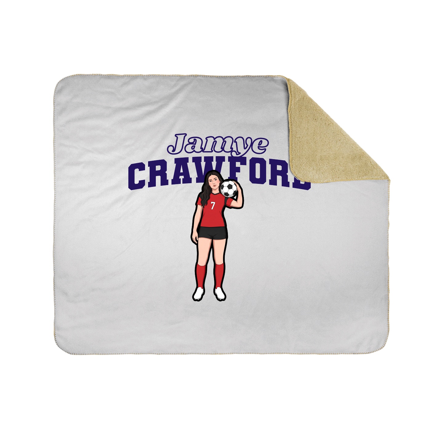 Throw Blanket — Name Arch in White