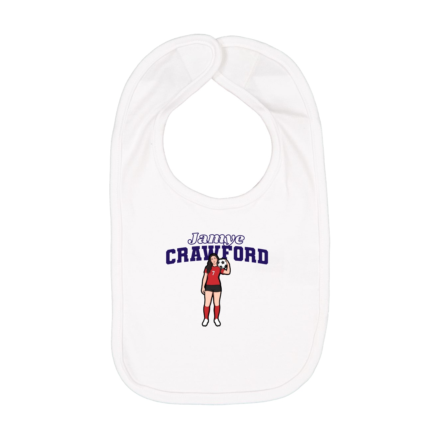 Infant Bib — Name Arch in White