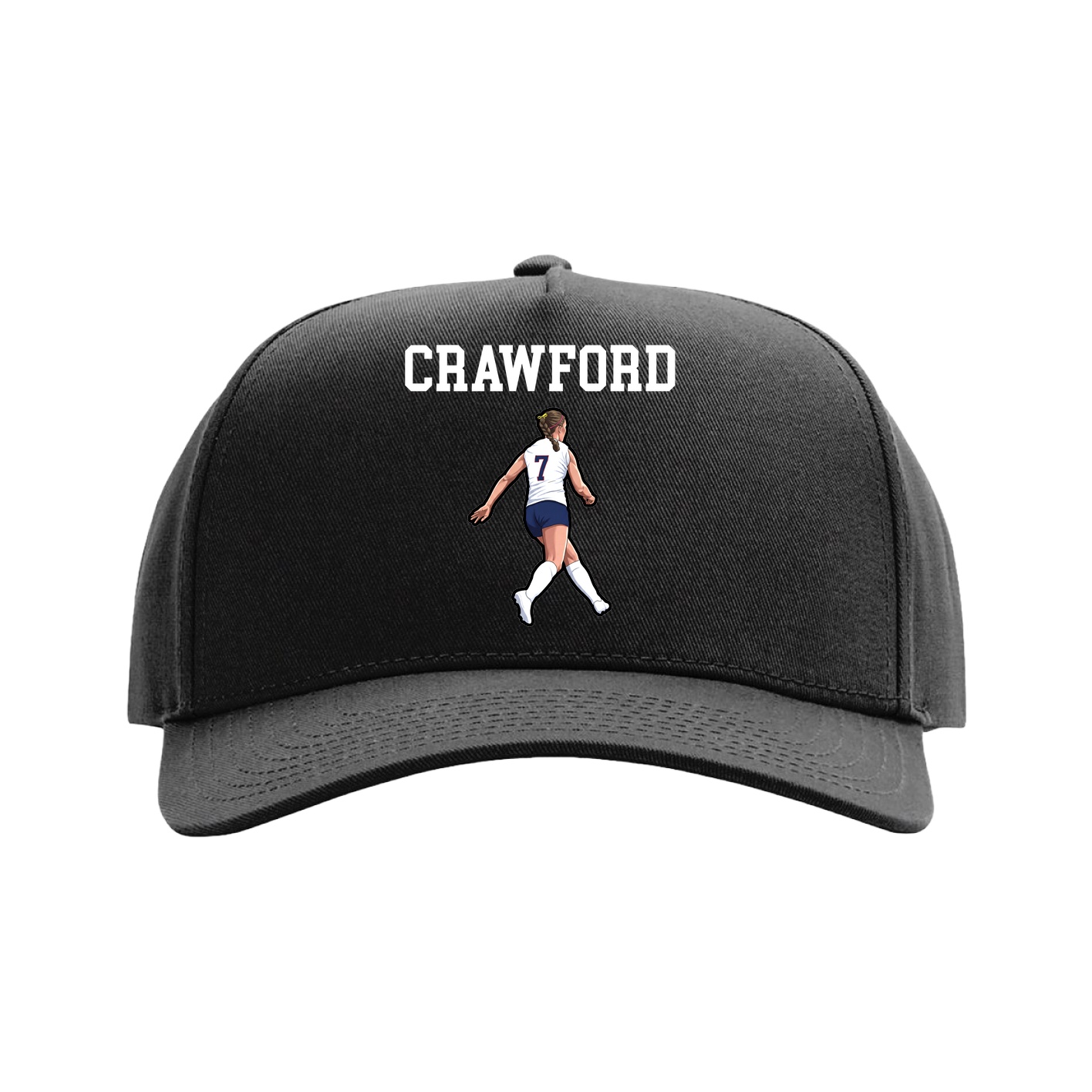 Full Fabric Five-Panel Champ Cap — Shirsey in Black