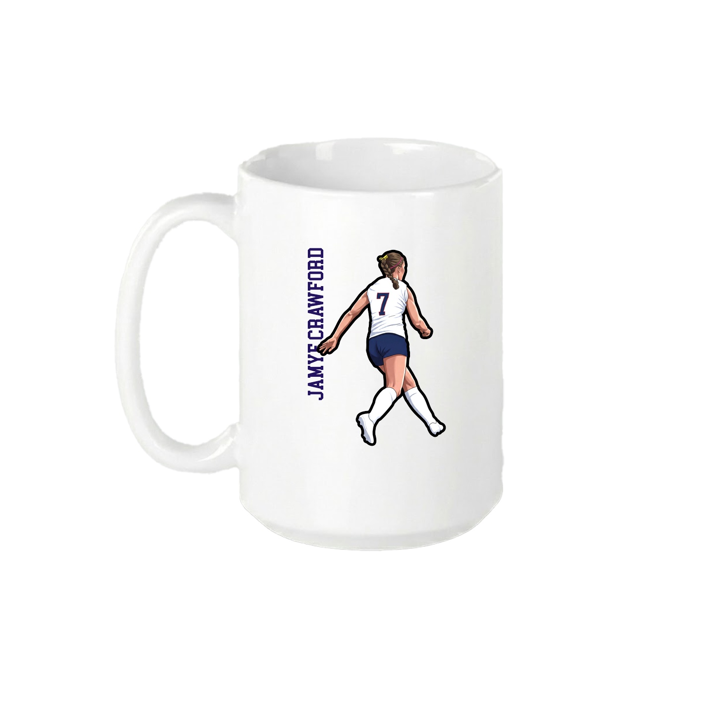 15oz Coffee Mug — Name Vertical in White