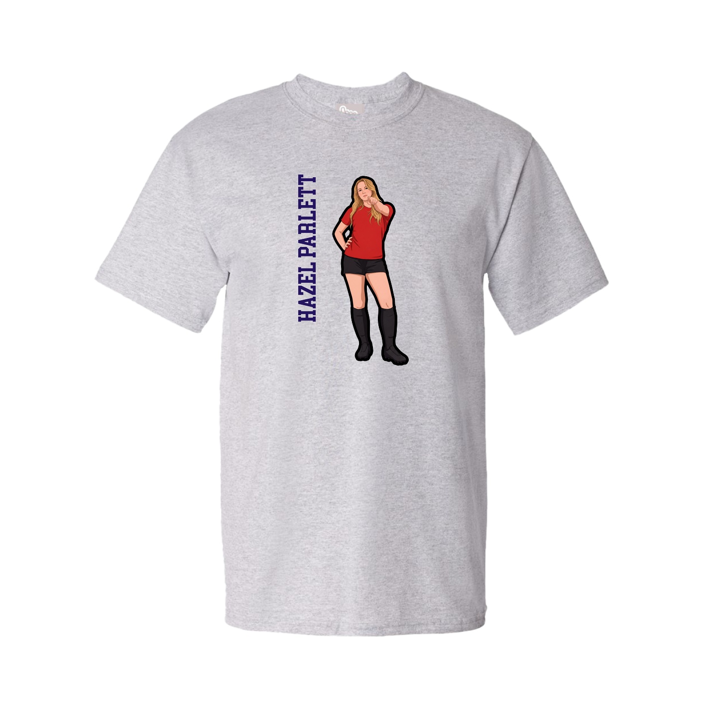 Tee — Name Vertical in Grey