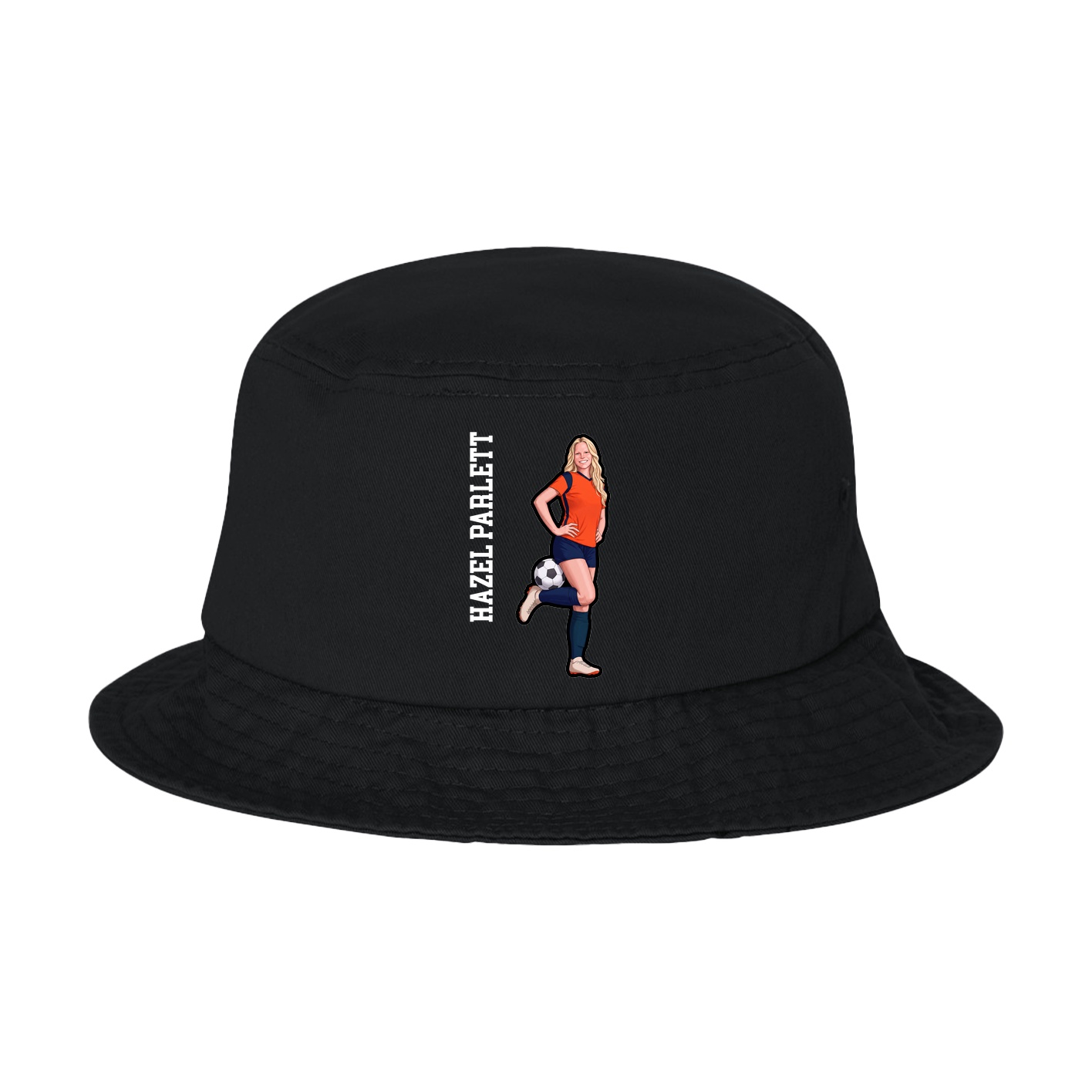 Bucket Cap — Name Vertical in Black