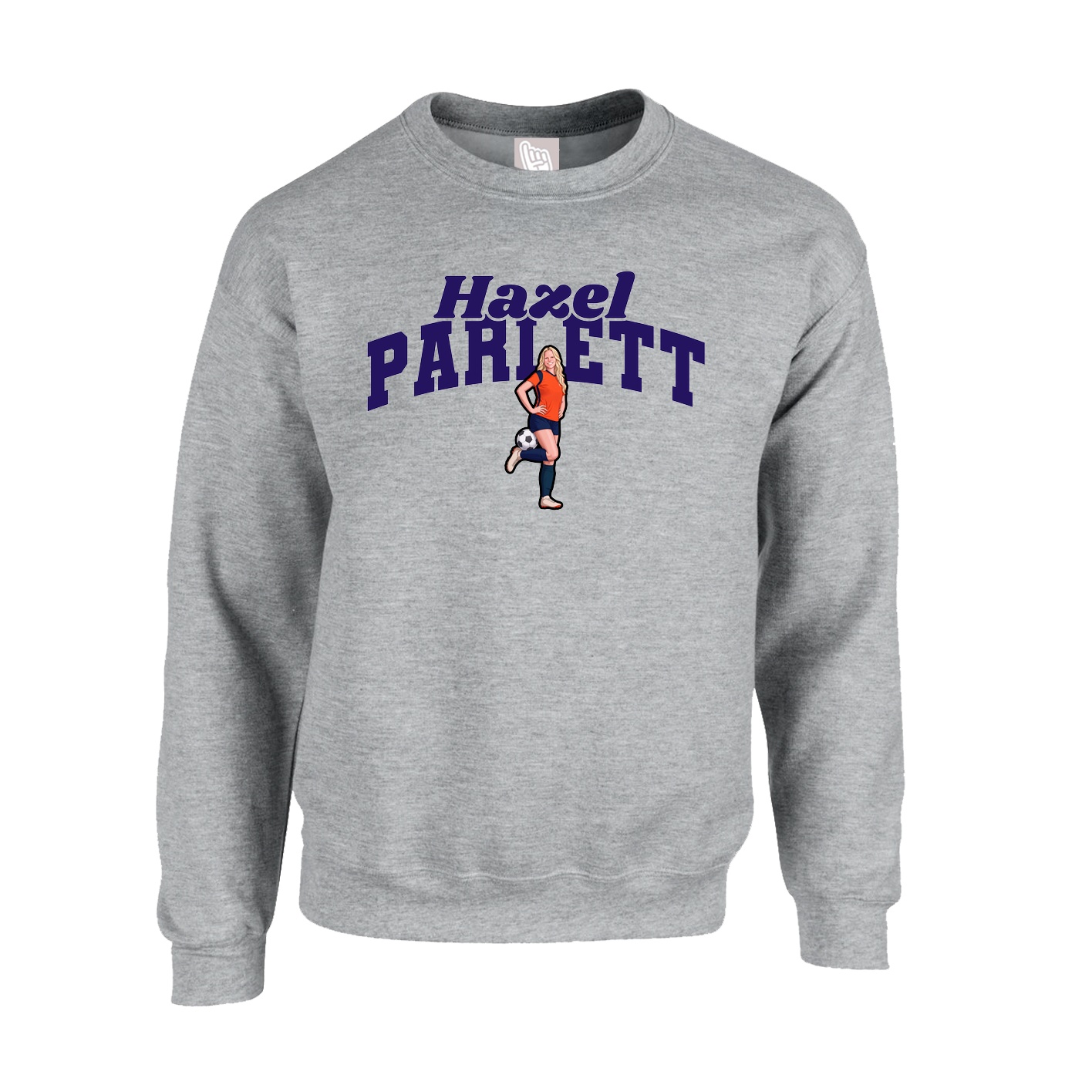Fleece Crew — Signature Arch in Grey