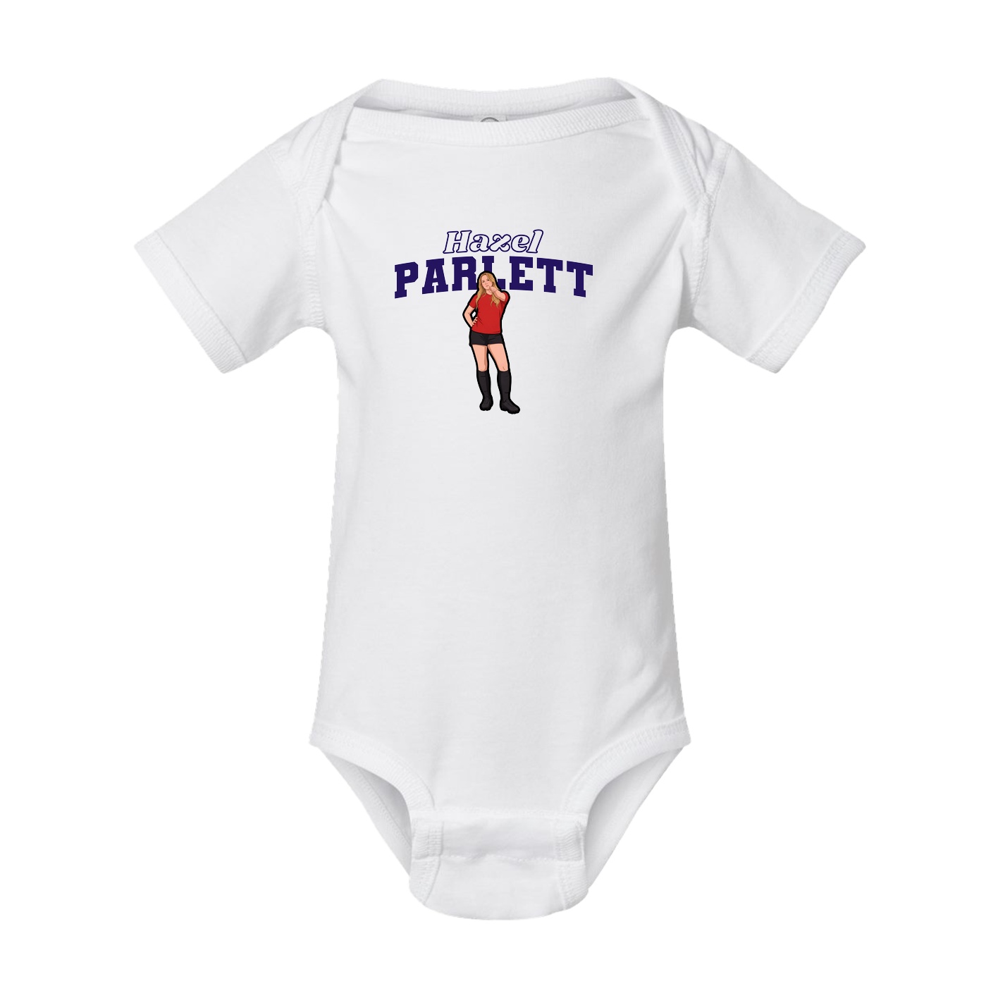 Baby Onesie — Name Arch in White