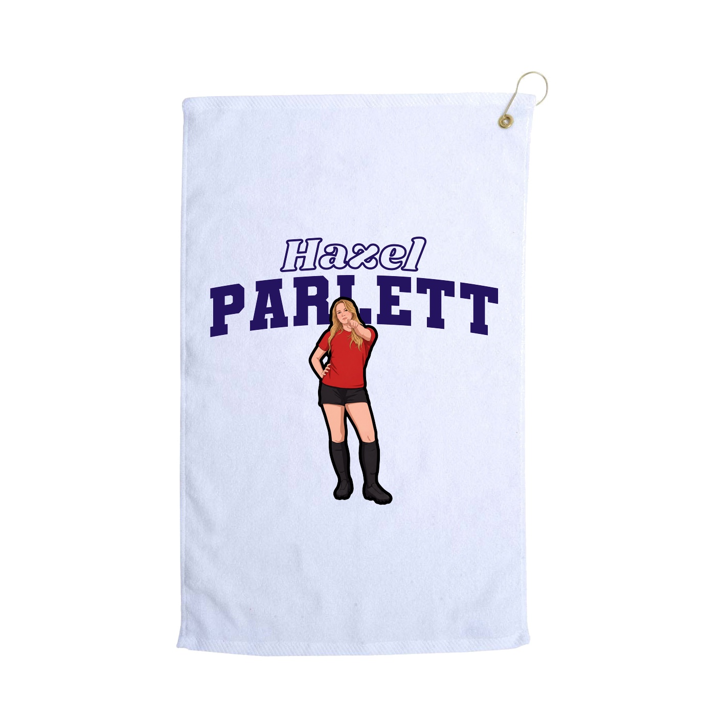 Golf Towel — Name Arch in White
