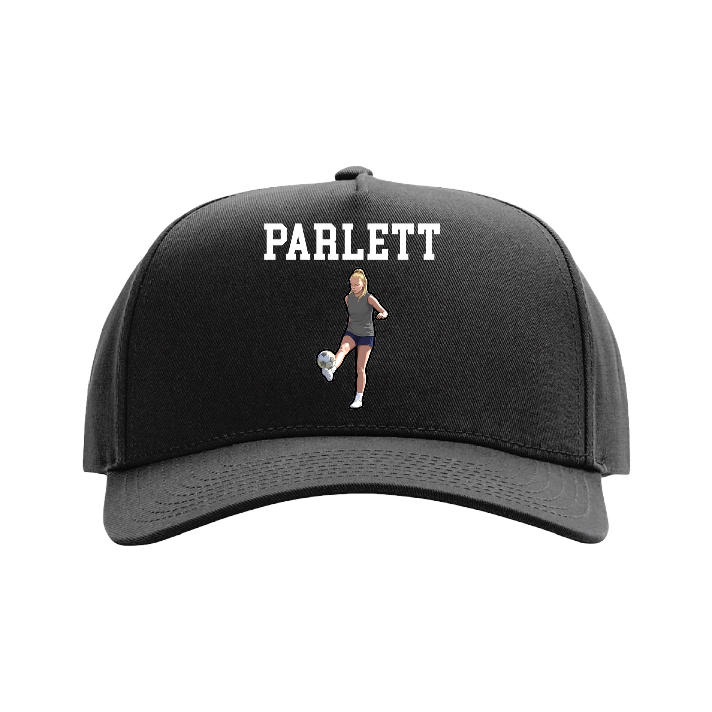 Full Fabric Five-Panel Champ Cap — Shirsey in Black