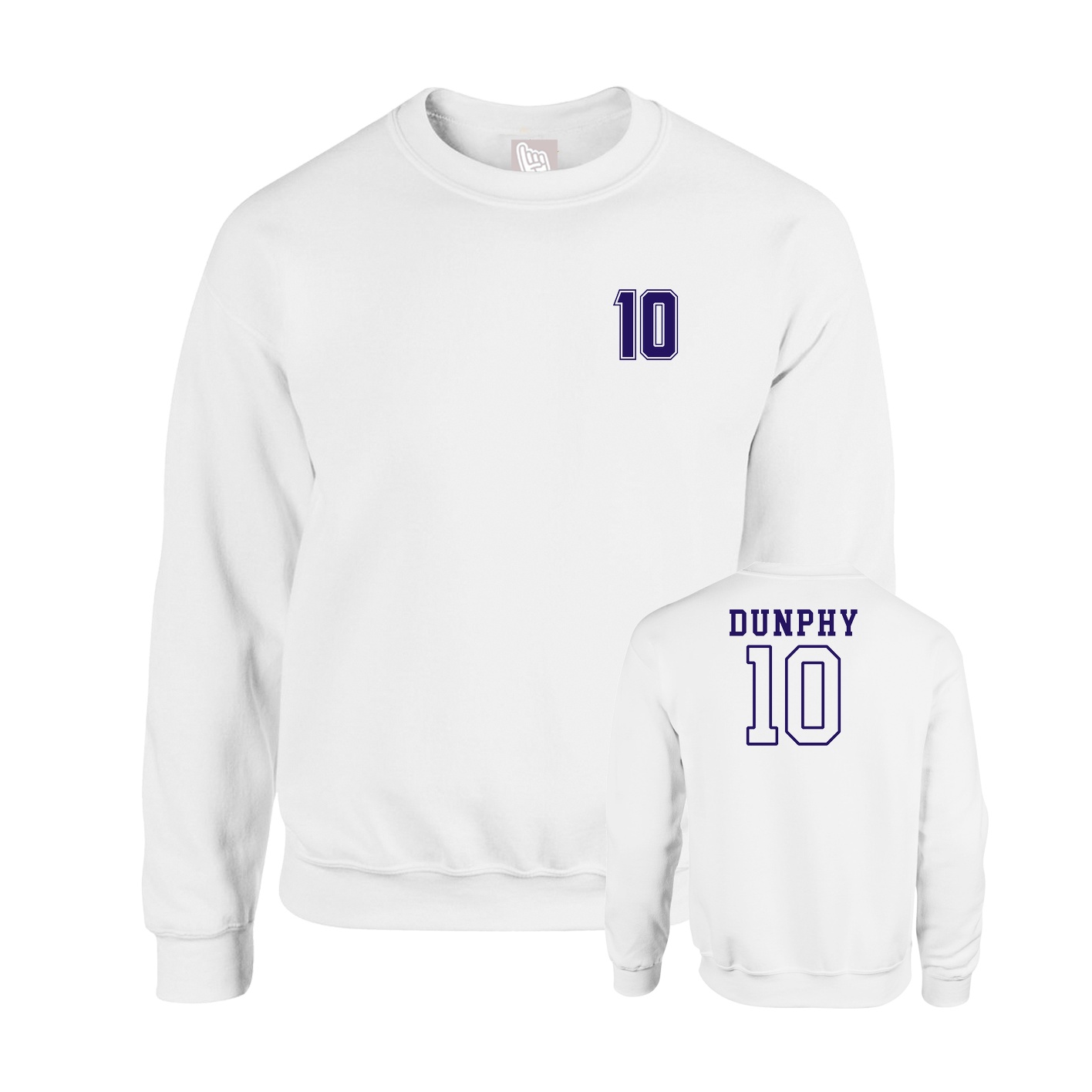 Fleece Crew — Chest Back in White