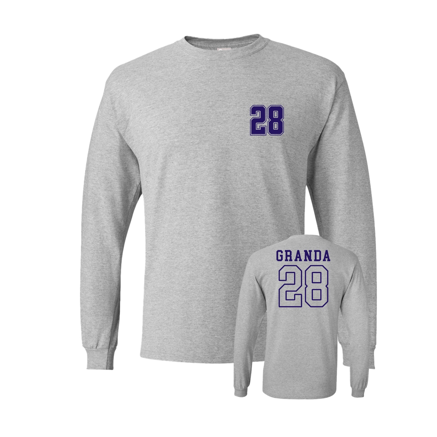 Long Sleeve Tee — Chest Back in Grey