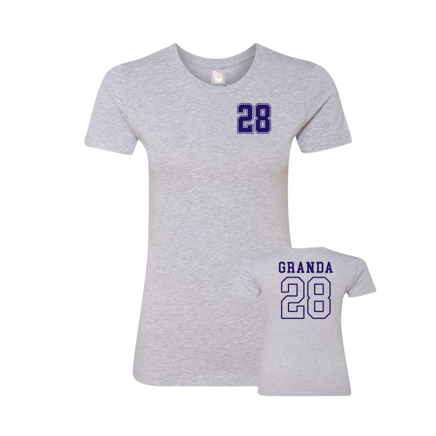 Fitted Women's Tee — Chest Back in Grey