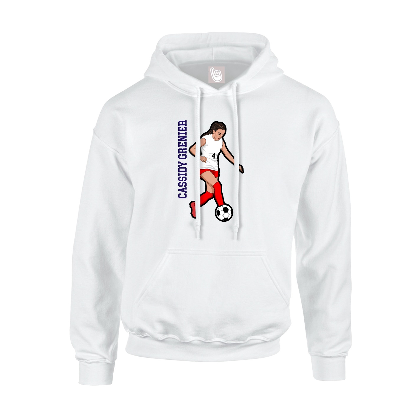 Youth Hoodie — Name Vertical in White