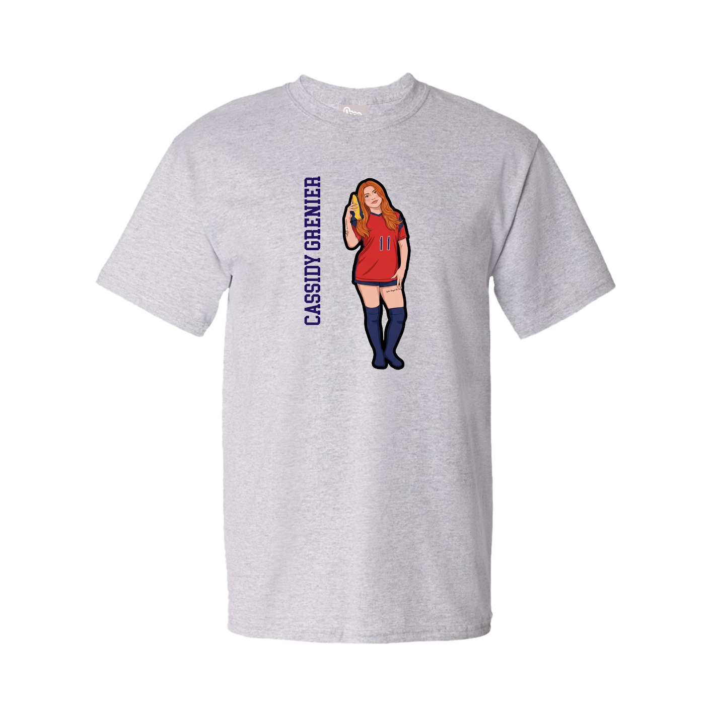 Tee — Name Vertical in Grey