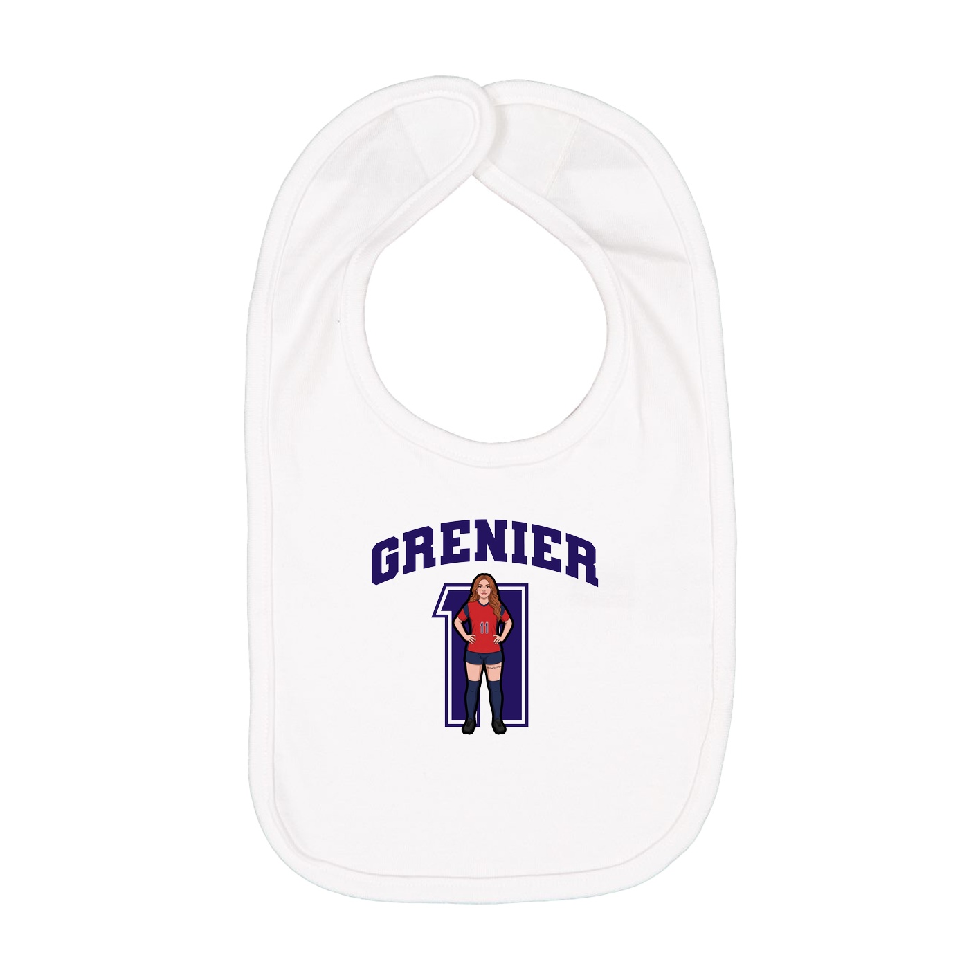 Infant Bib — Number in White