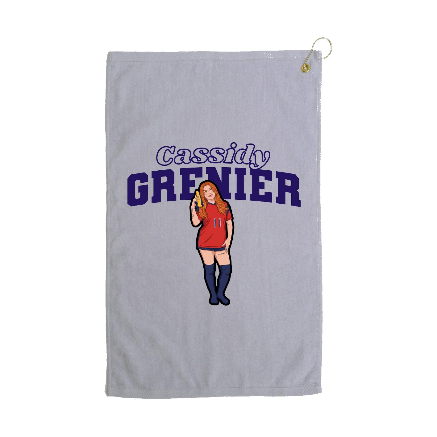 Golf Towel — Name Arch in Grey