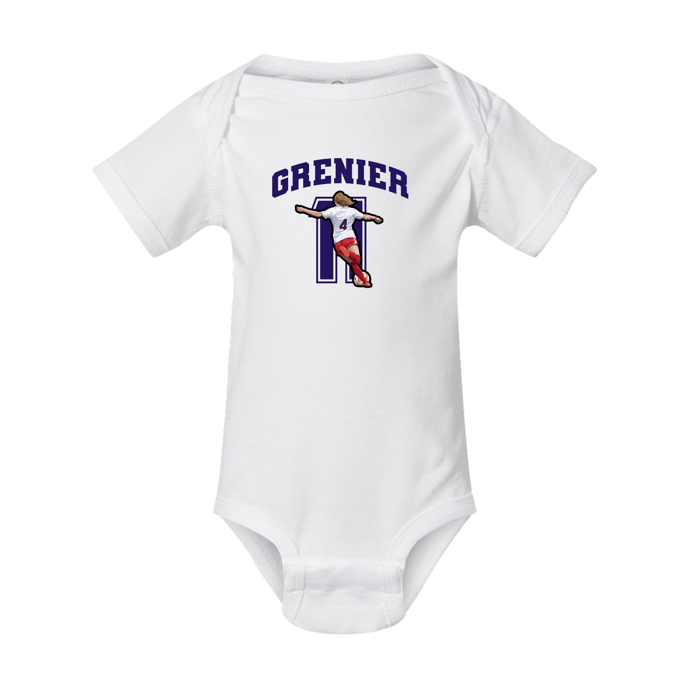 Baby Onesie — Number in White