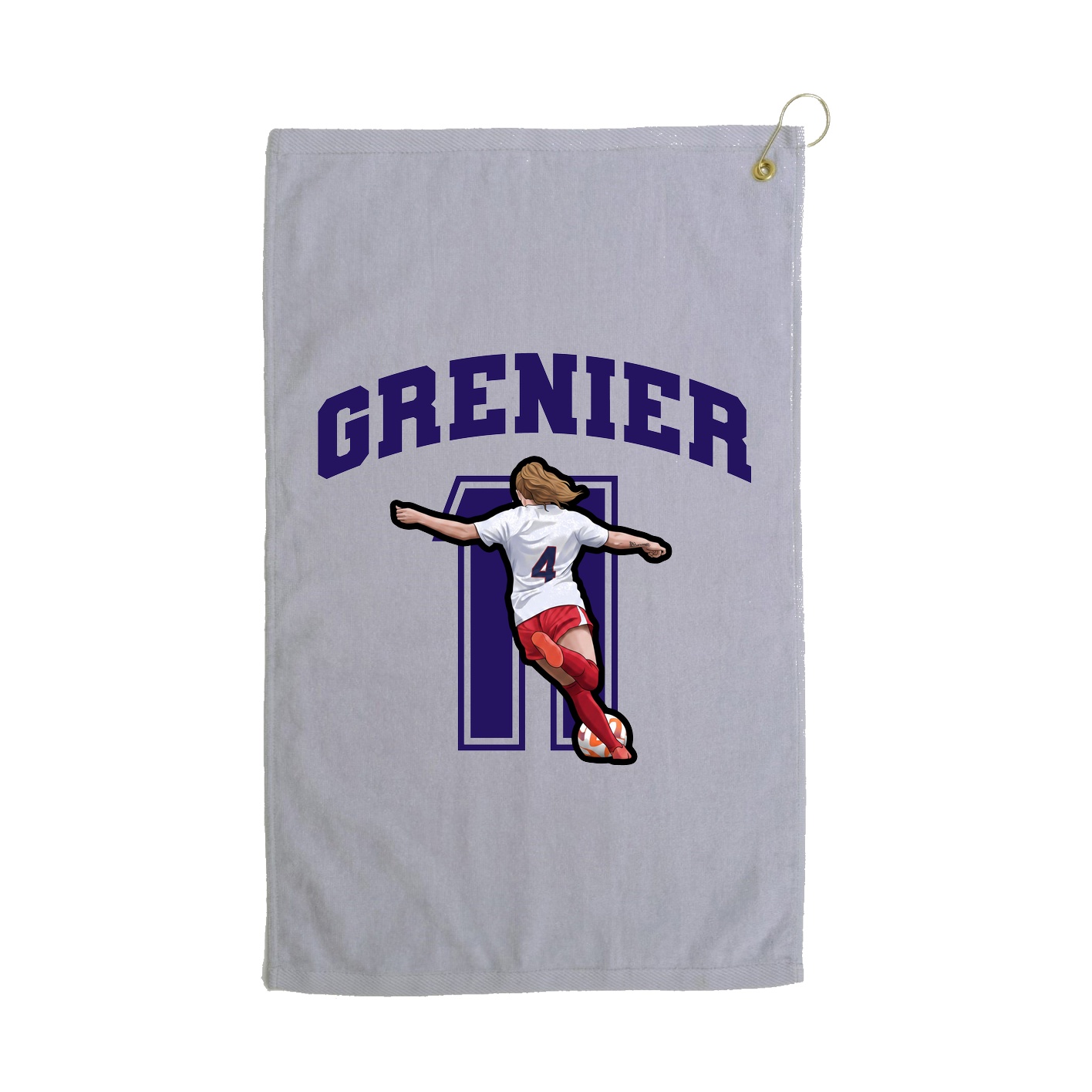 Golf Towel — Number in Grey
