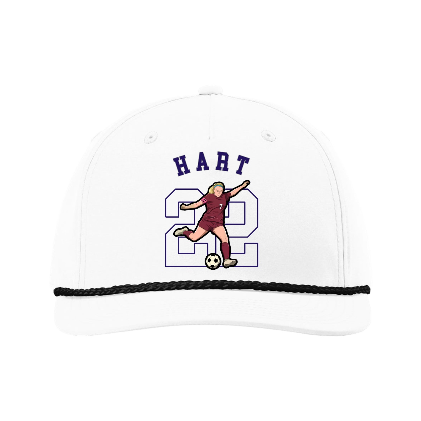 Five-Panel Classic Rope Cap — Shirsey Arch in White