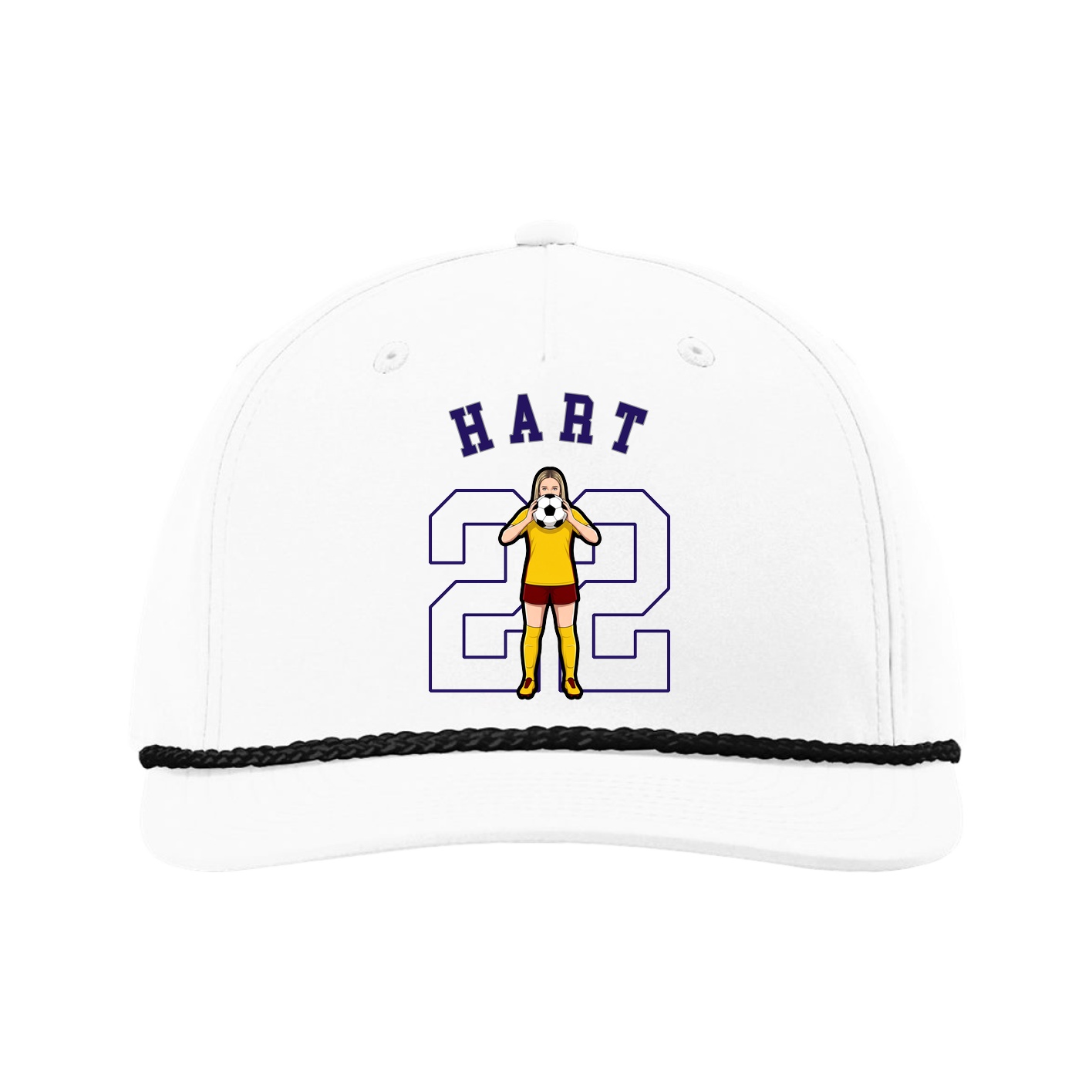 Five-Panel Classic Rope Cap — Shirsey Arch in White