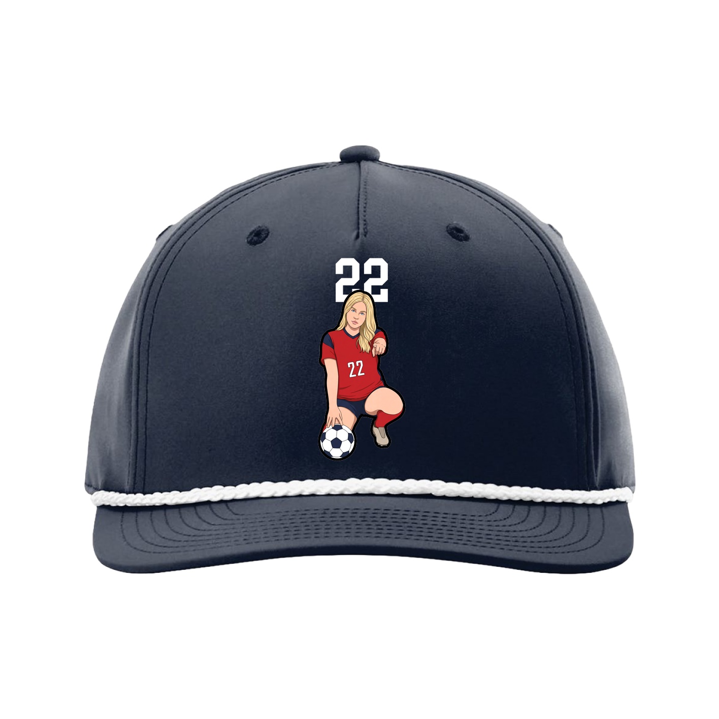 Five-Panel Classic Rope Cap — Number Top in Navy