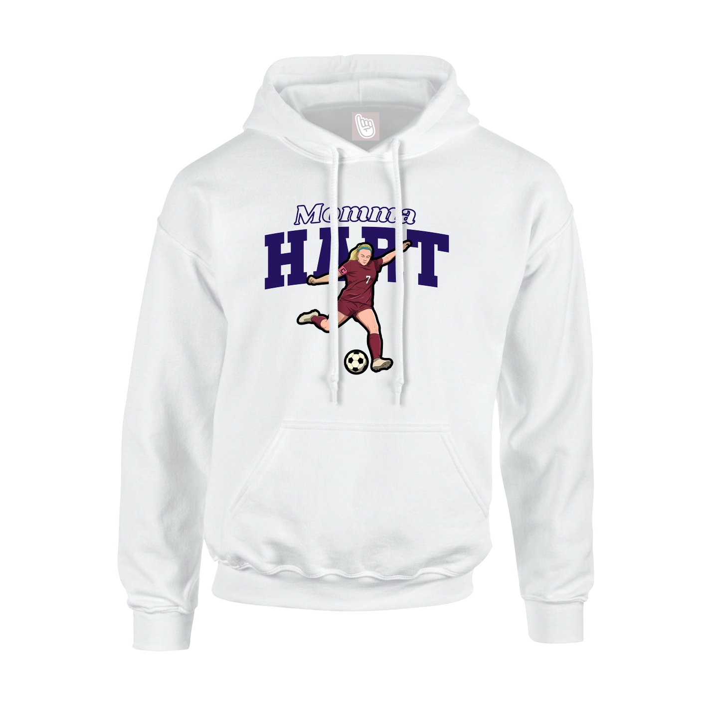 Youth Hoodie — Mothers Day Block in White