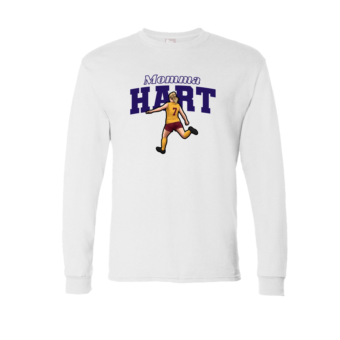 Long Sleeve Tee — Mothers Day Block in White