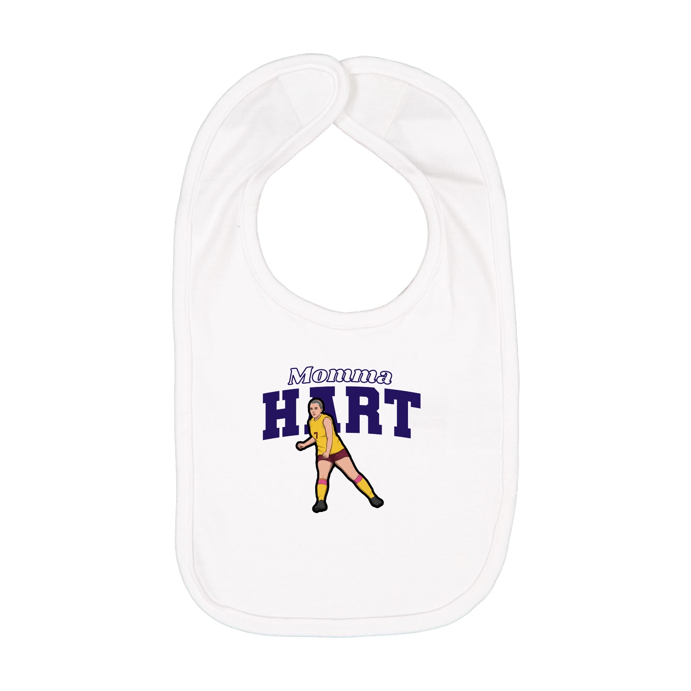 Infant Bib — Mothers Day Block in White