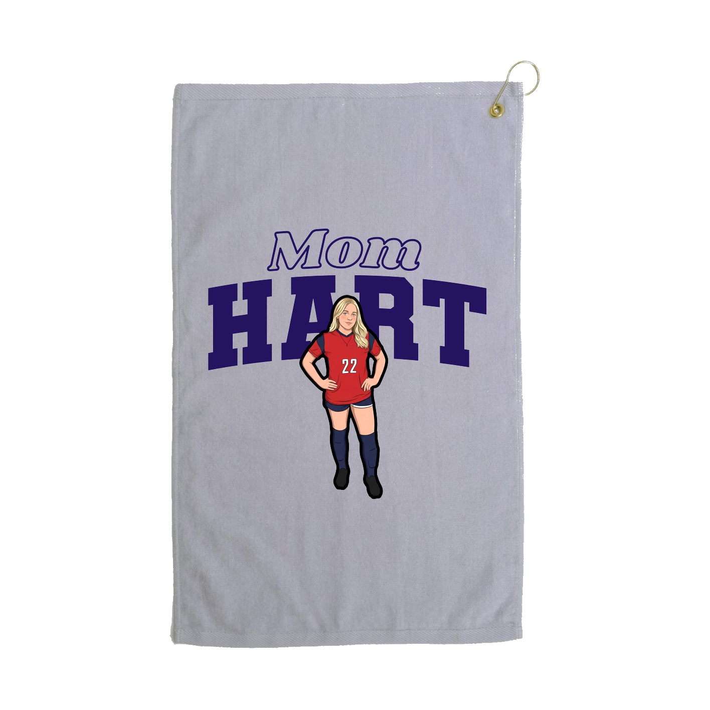 Golf Towel — Mothers Day Block in Grey
