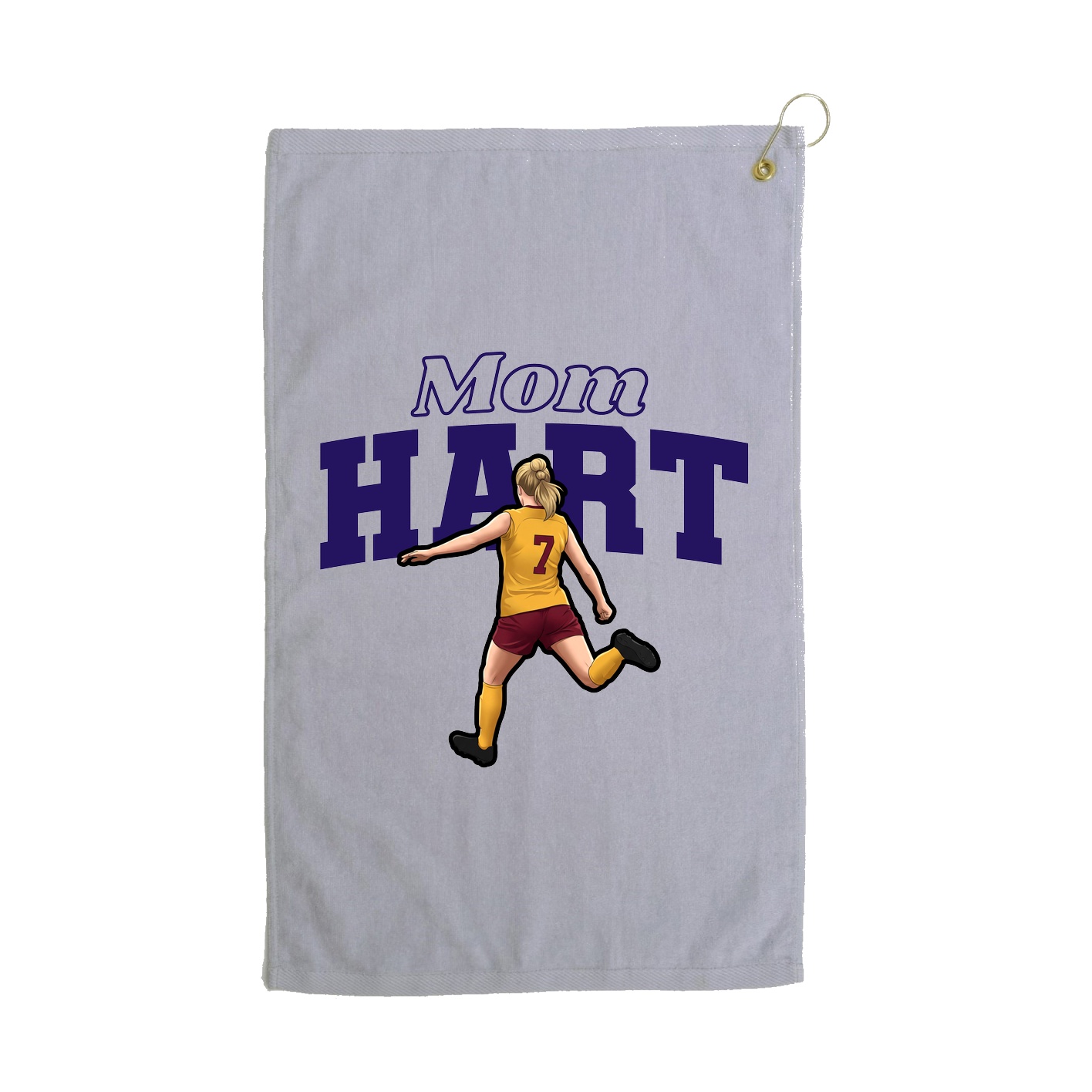 Golf Towel — Mothers Day Block in Grey