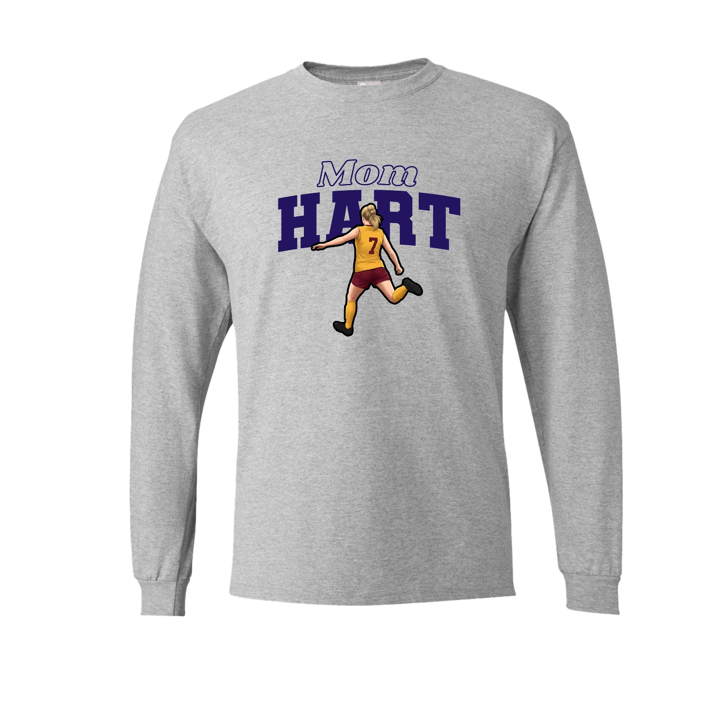 Long Sleeve Tee — Mothers Day Block in Grey