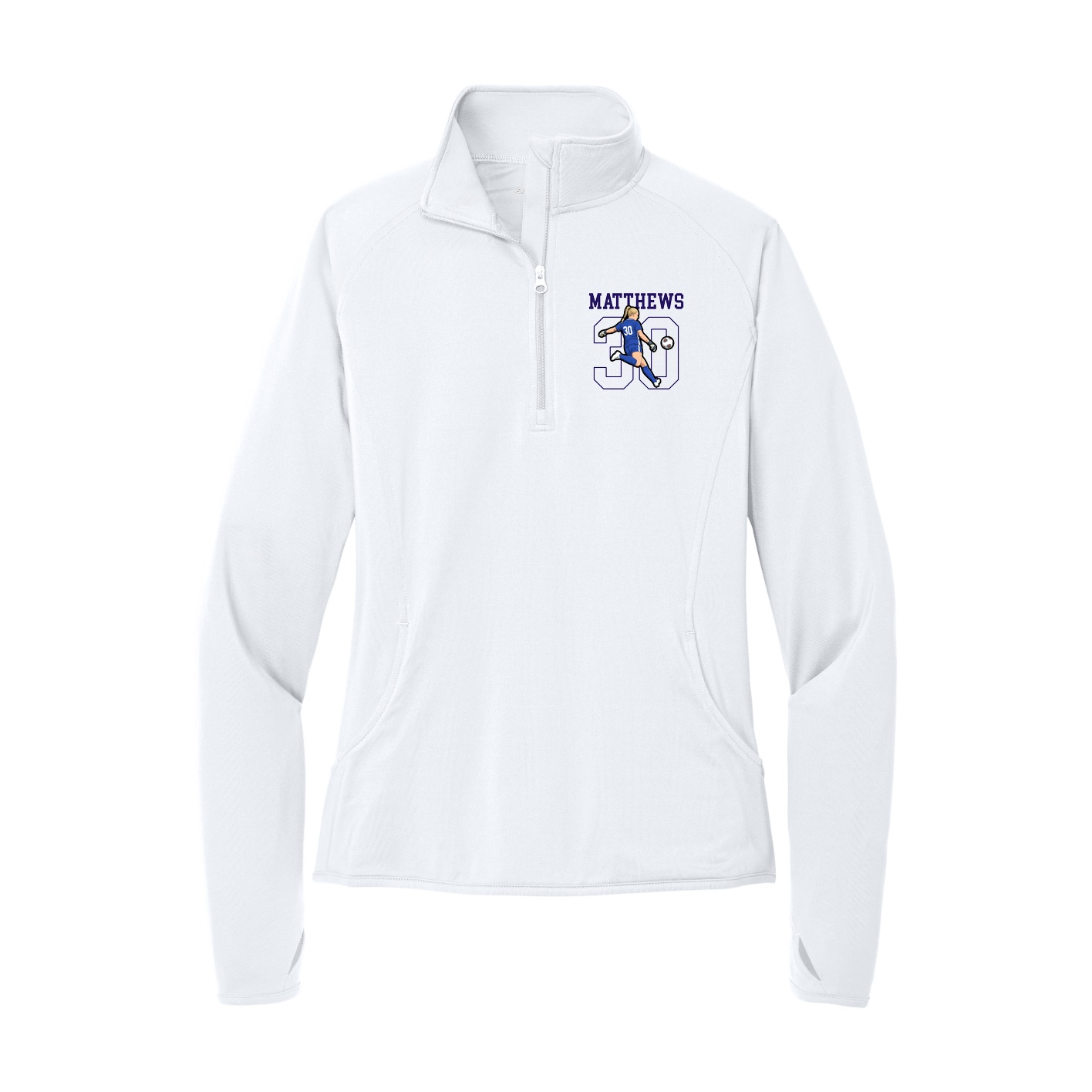 Women's Q-Zip Pullover — Shirsey in White