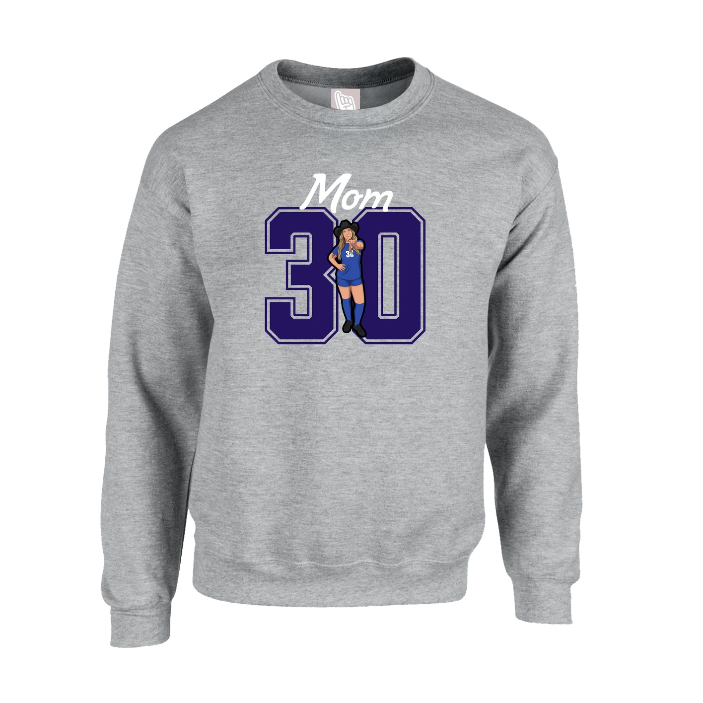 Fleece Crew — Mothers Day Shirsey in Grey