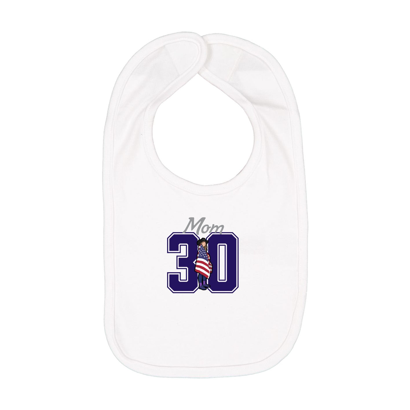Infant Bib — Mothers Day Shirsey in White