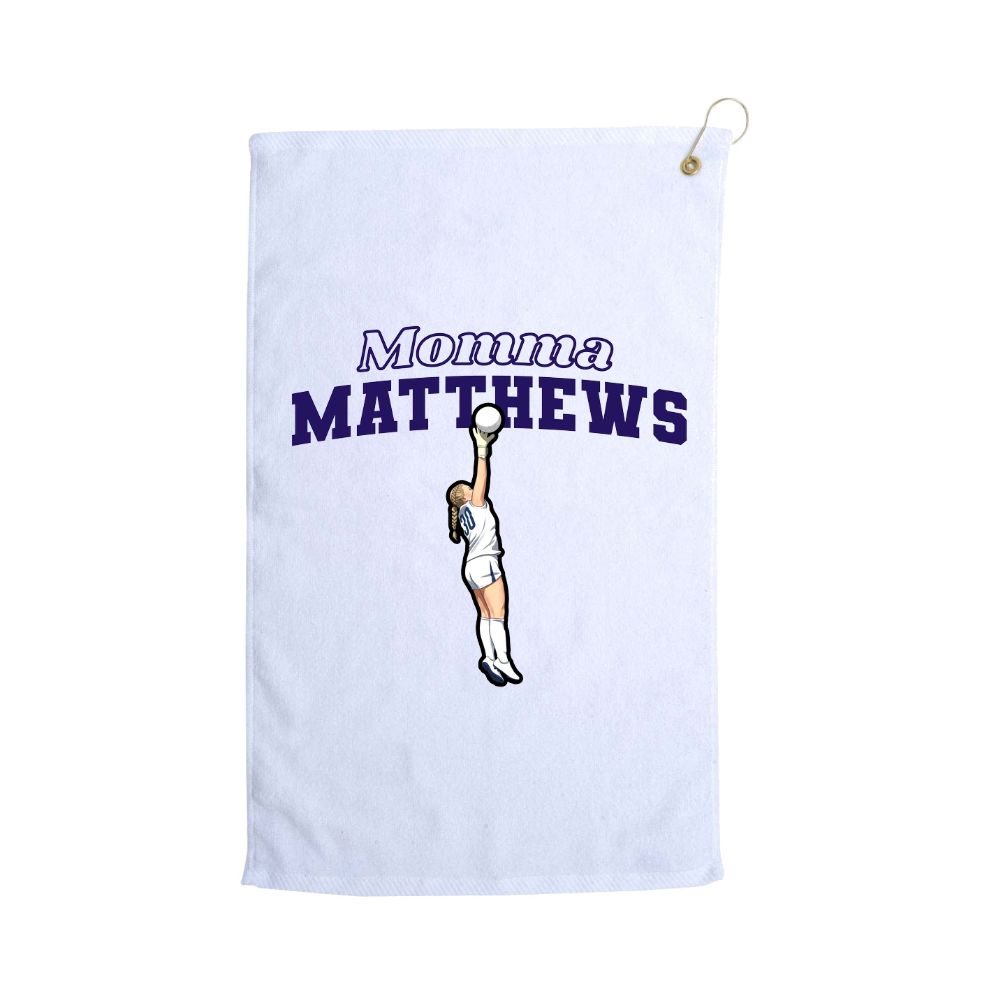 Golf Towel — Mothers Day Block in White