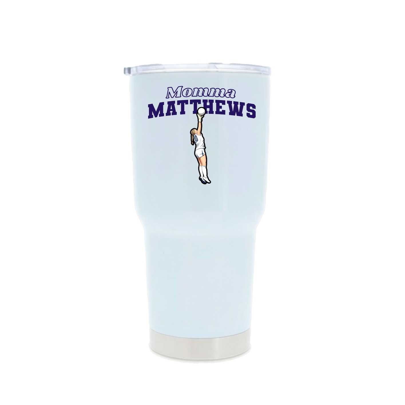 30oz Stainless Steel Tumbler — Mothers Day Block in White