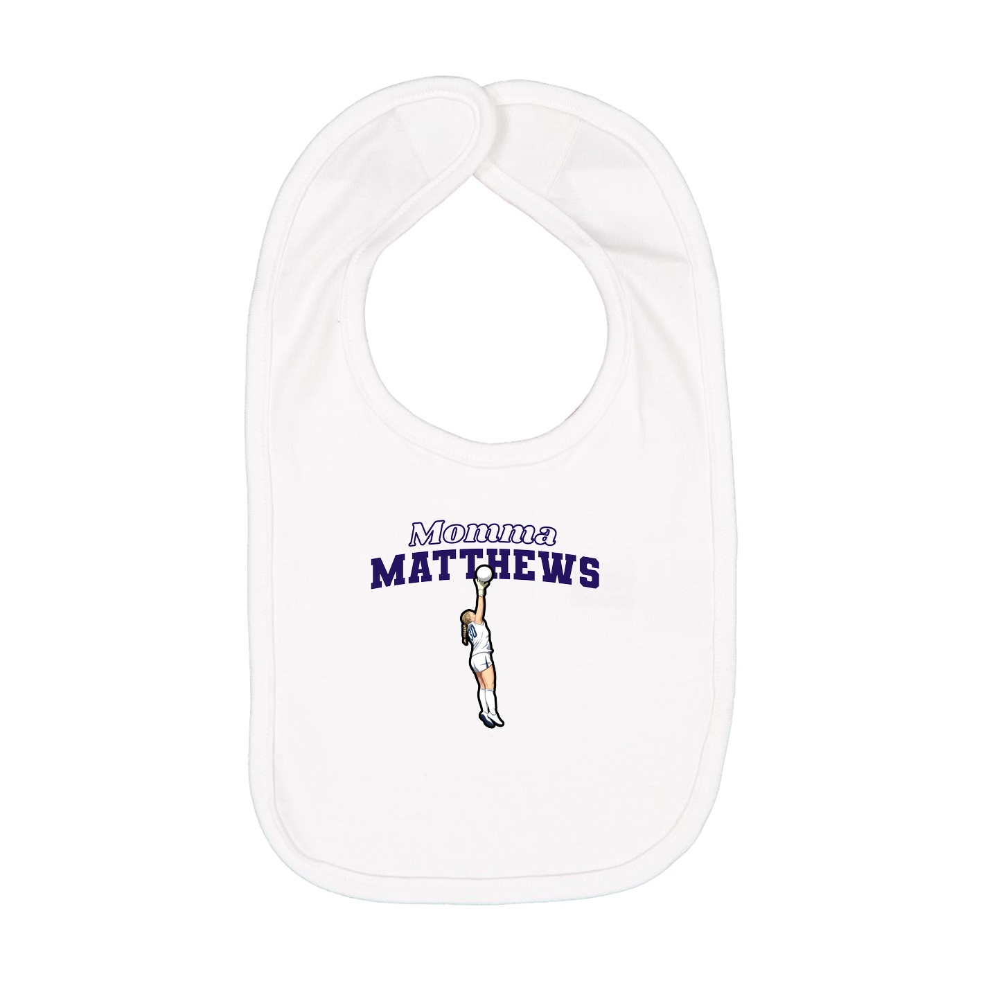 Infant Bib — Mothers Day Block in White